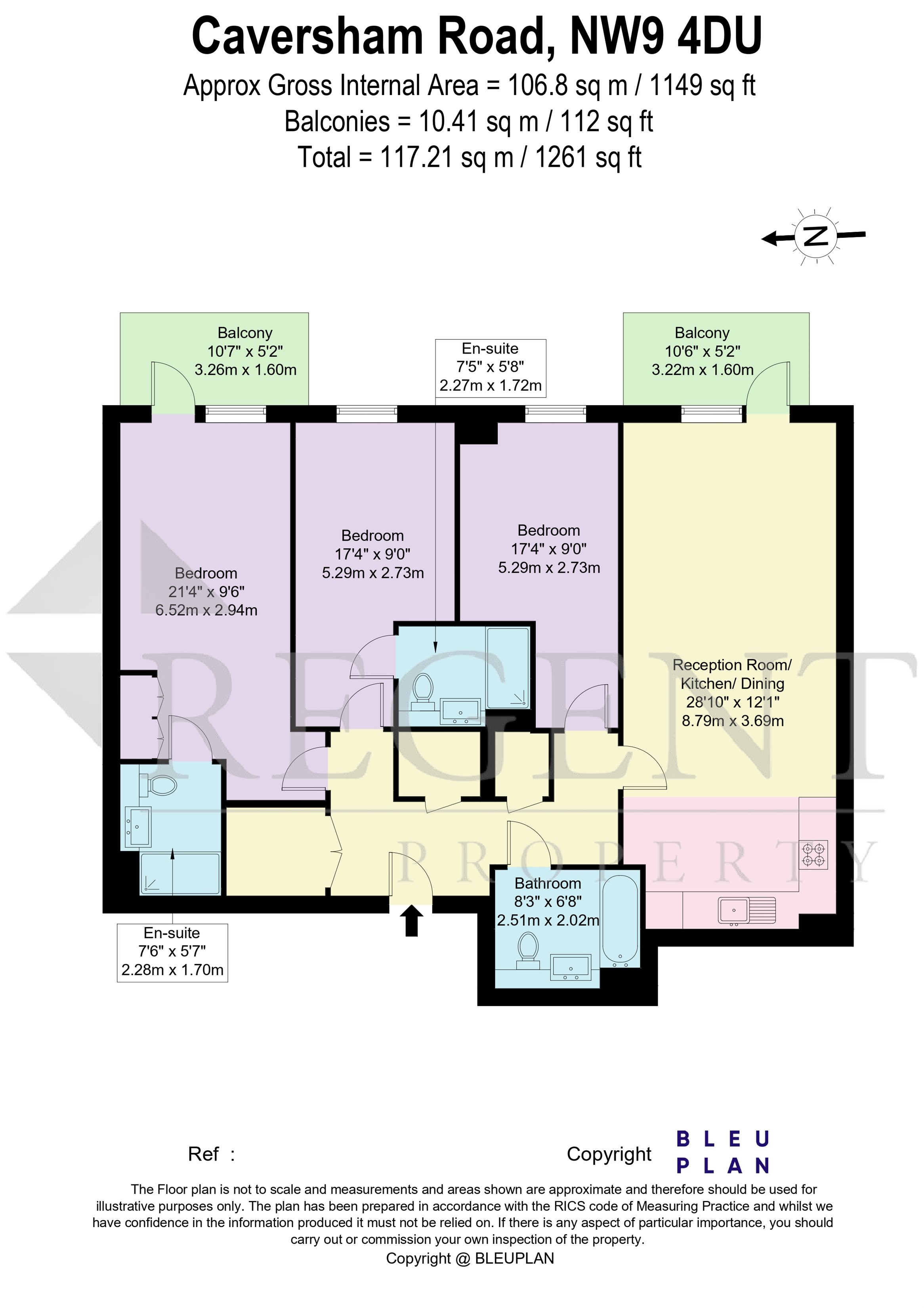 3, Flat 40, Caversham Road, London floorplan