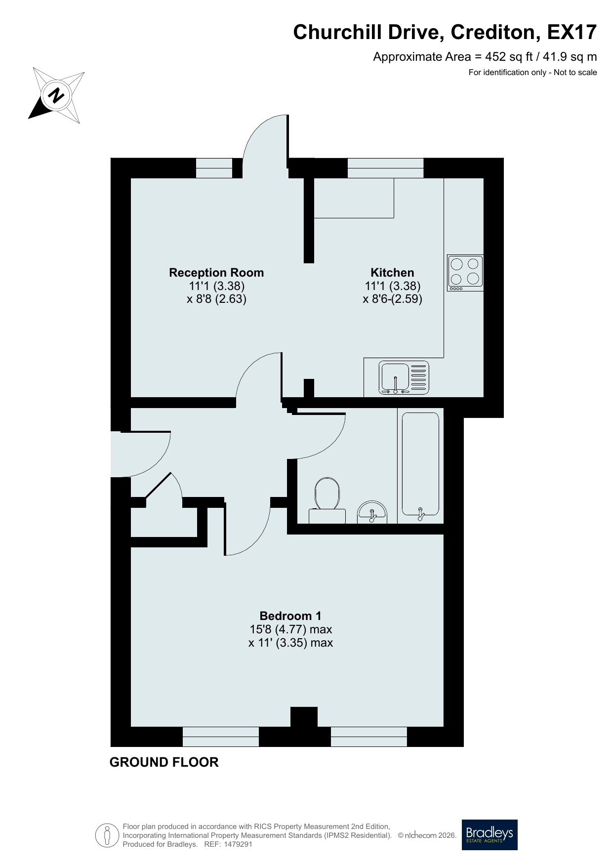 Flat 2, 2 The Orchard House Churchill Drive, Crediton Devon, Devon floorplan