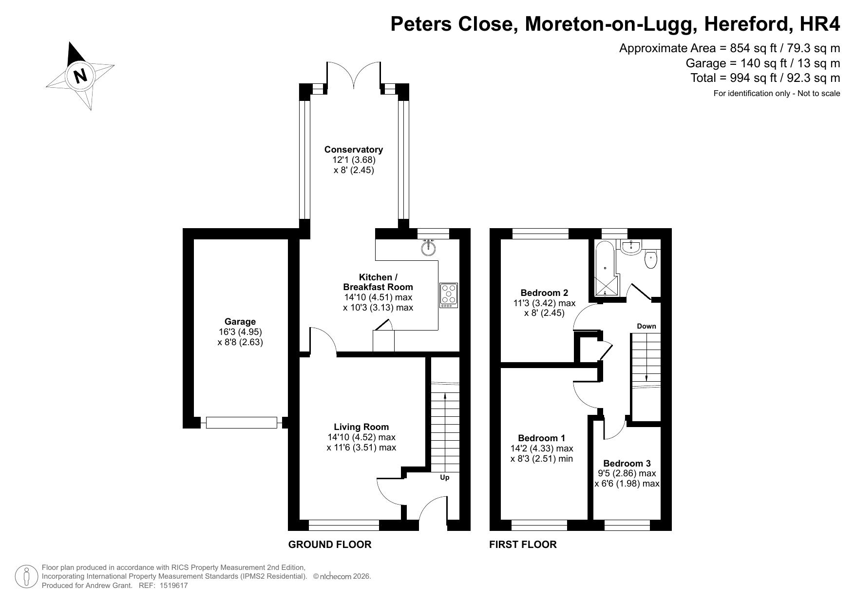 62, St. Peters Close, Hereford floorplan