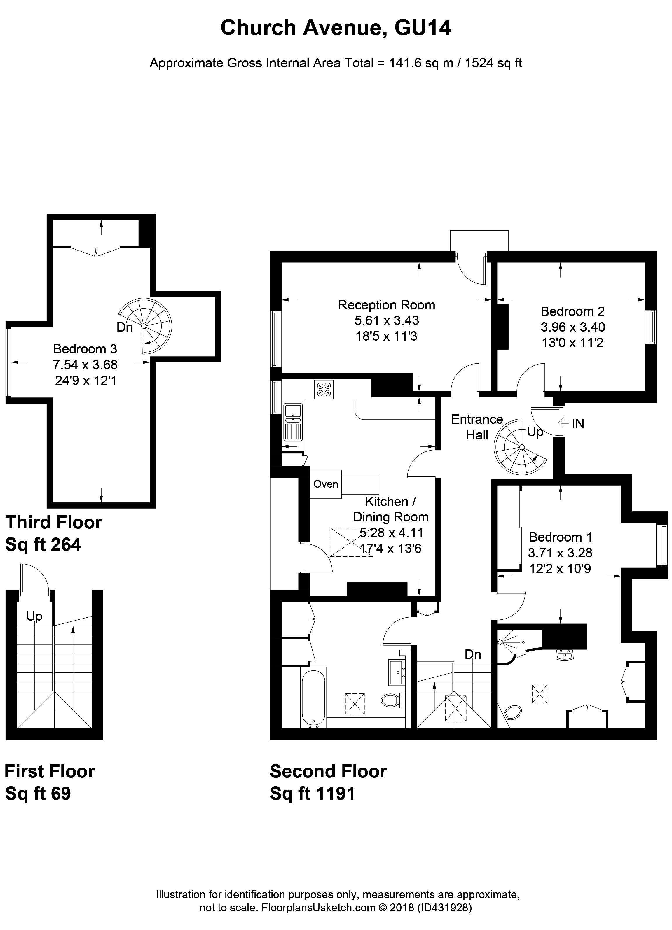 3 Bedrooms Flat to rent in Church Avenue, Farnborough, Hampshire GU14