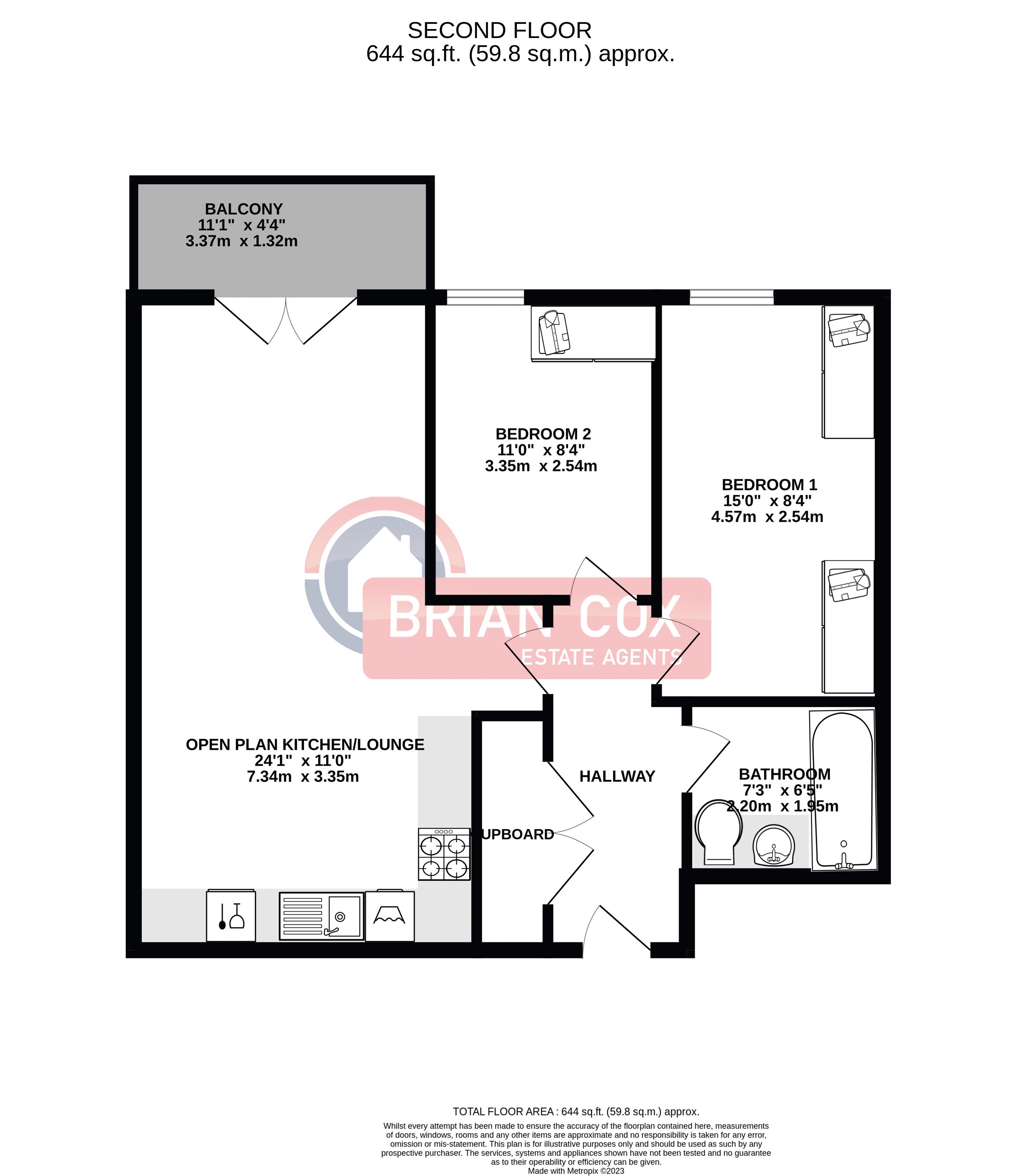 Flat 202, Quadrant Court, Empire Way, Wembley floorplan