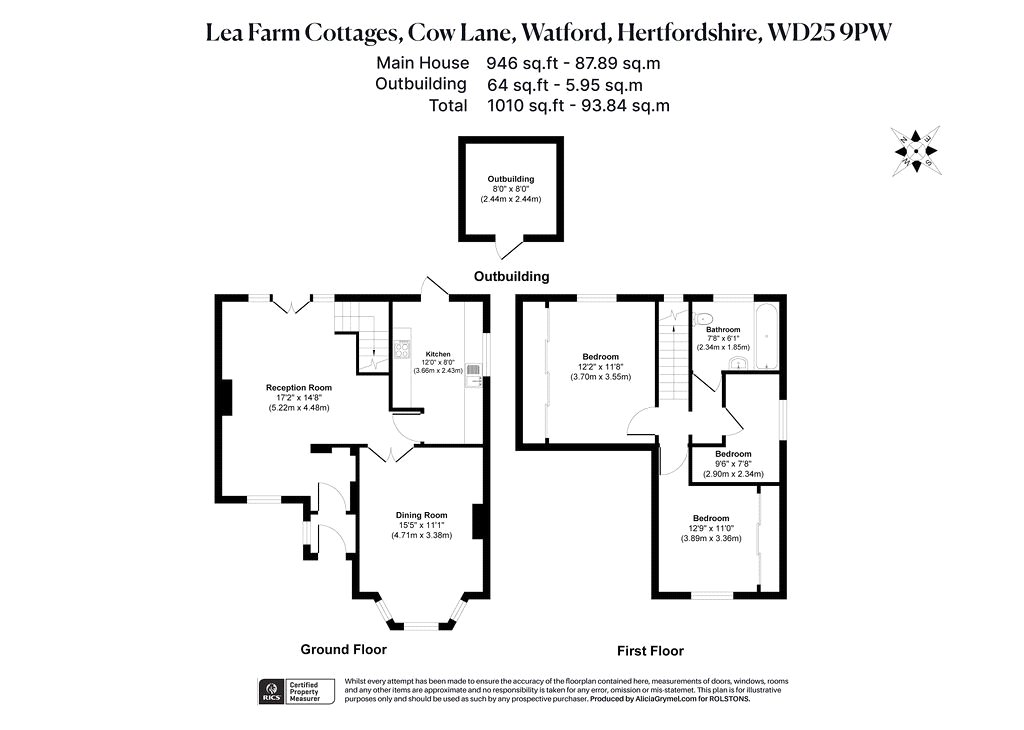 1 Lea Farm Cottages,, Cow Lane, Hertfordshire floorplan