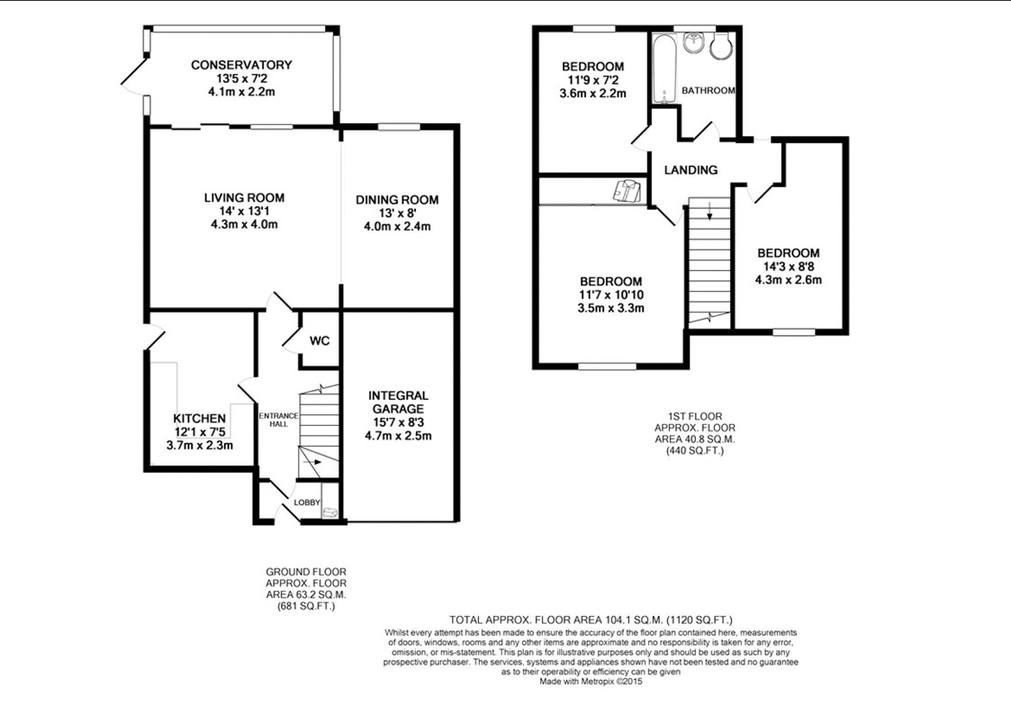1, Russet Close, Walton-on-Thames floorplan