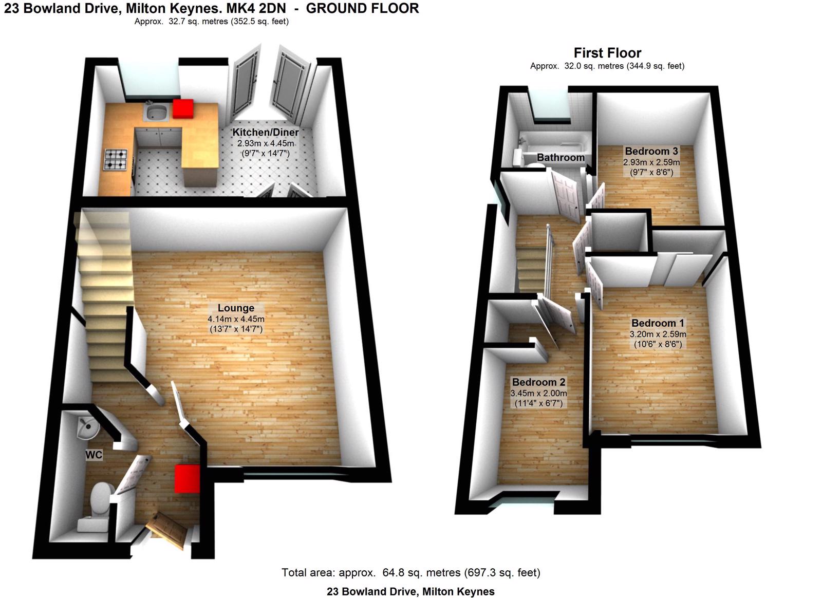 23, Bowland Drive, Milton Keynes floorplan