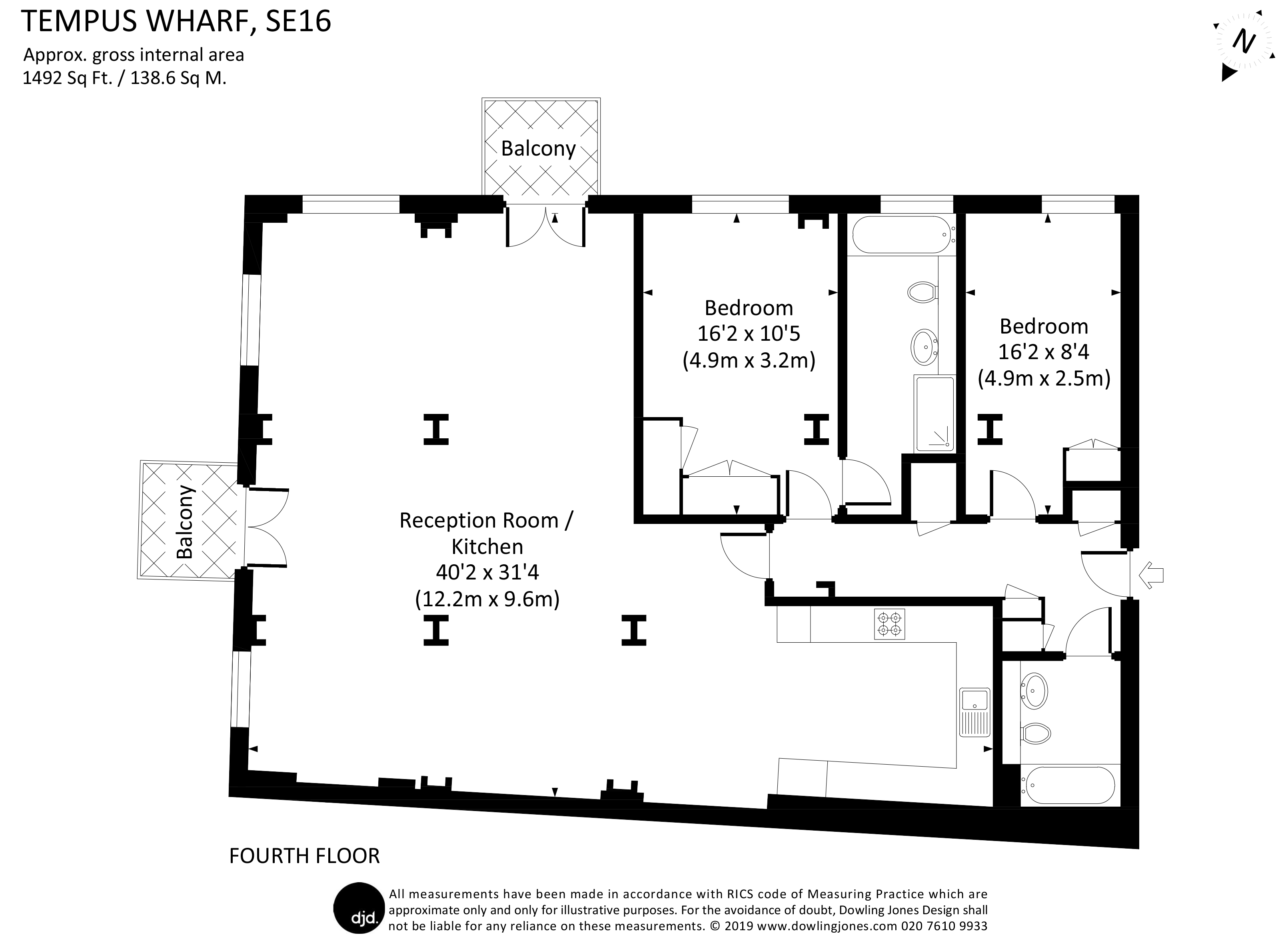 2 Bedrooms Flat to rent in Bermondsey Wall West, London SE16