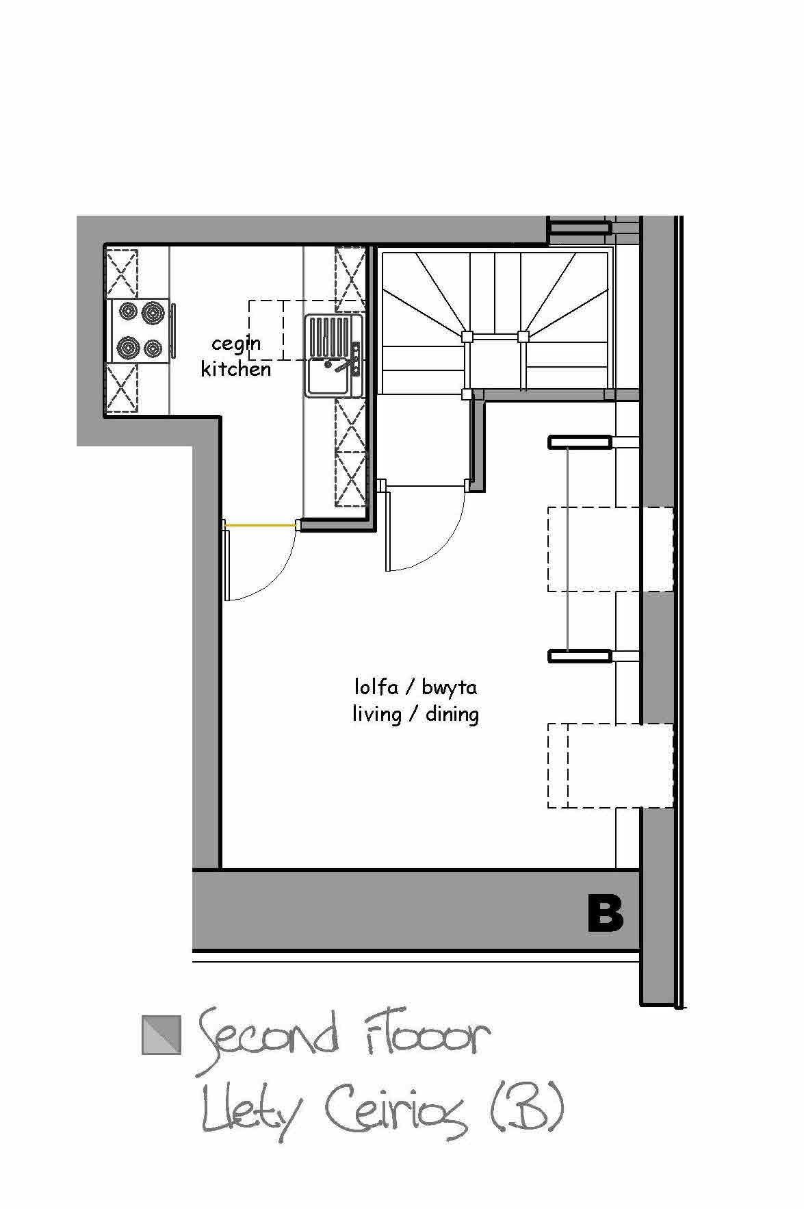 Llety Ceirios - B, Chapel Street, Llanarth floorplan