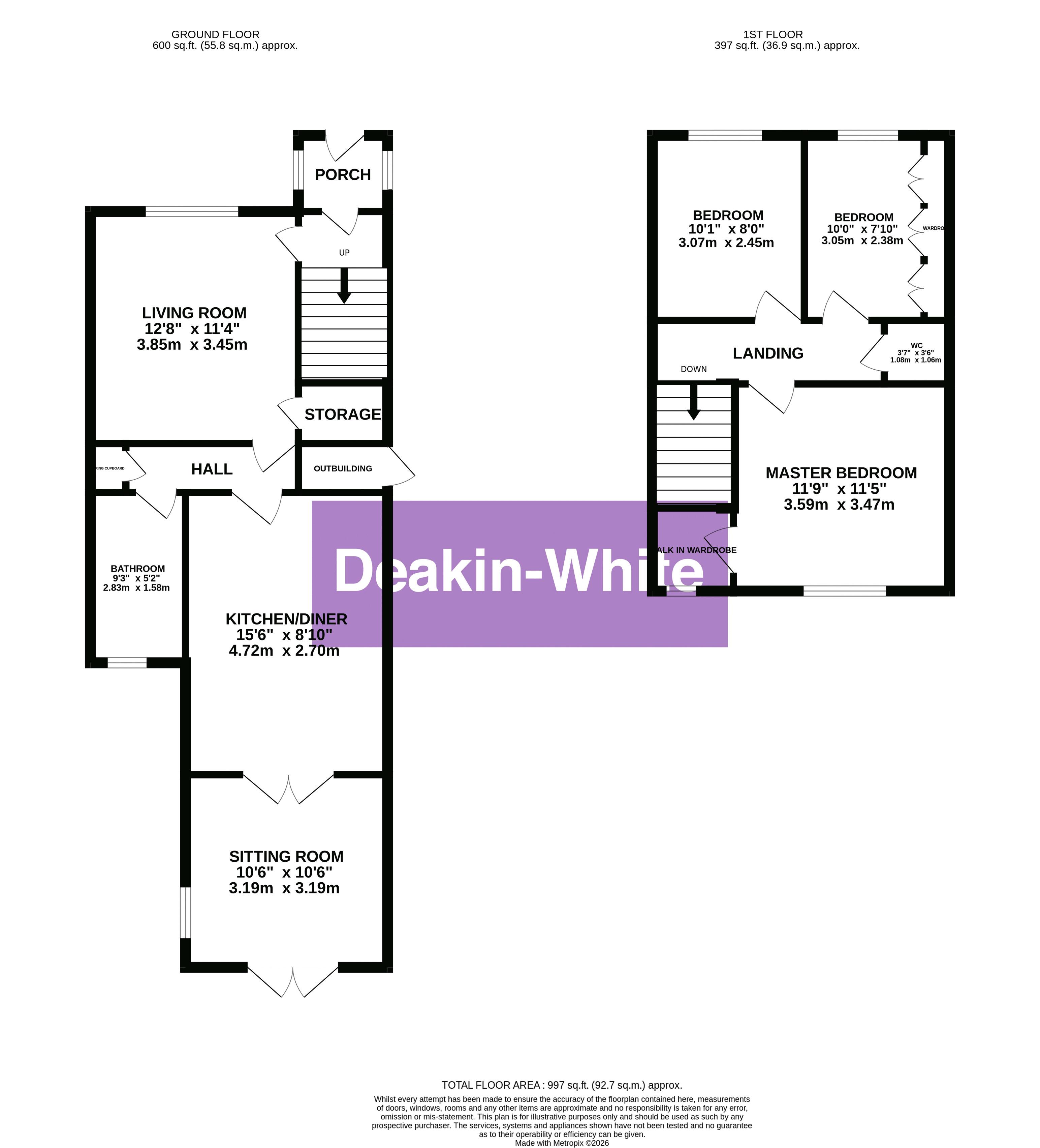 97, Leighton Road, Wing floorplan