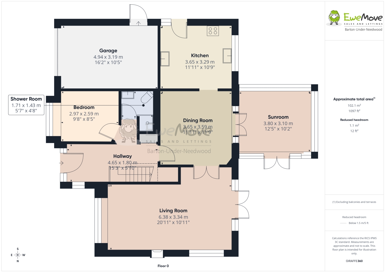 51, MEADOW RISE, BURTON-ON-TRENT floorplan