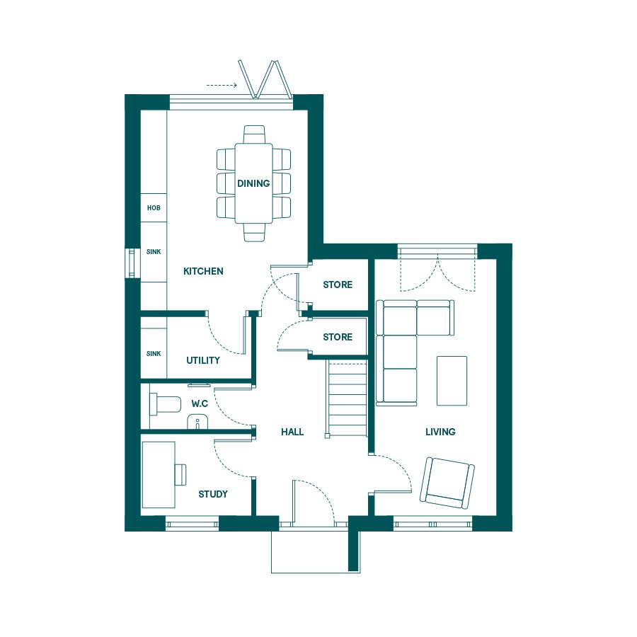 Plot 47, The Hatfield, Cathedral Meadows, Station Road, West Rainton floorplan