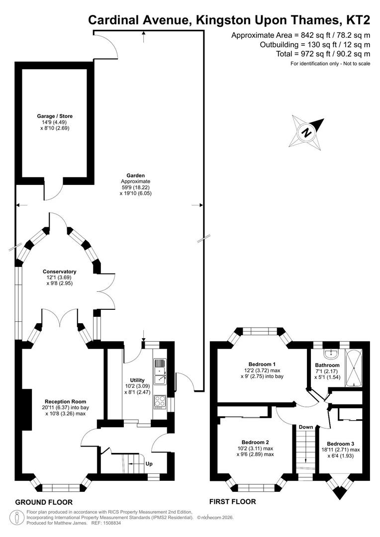 90, Cardinal Avenue, Kingston Upon Thames floorplan