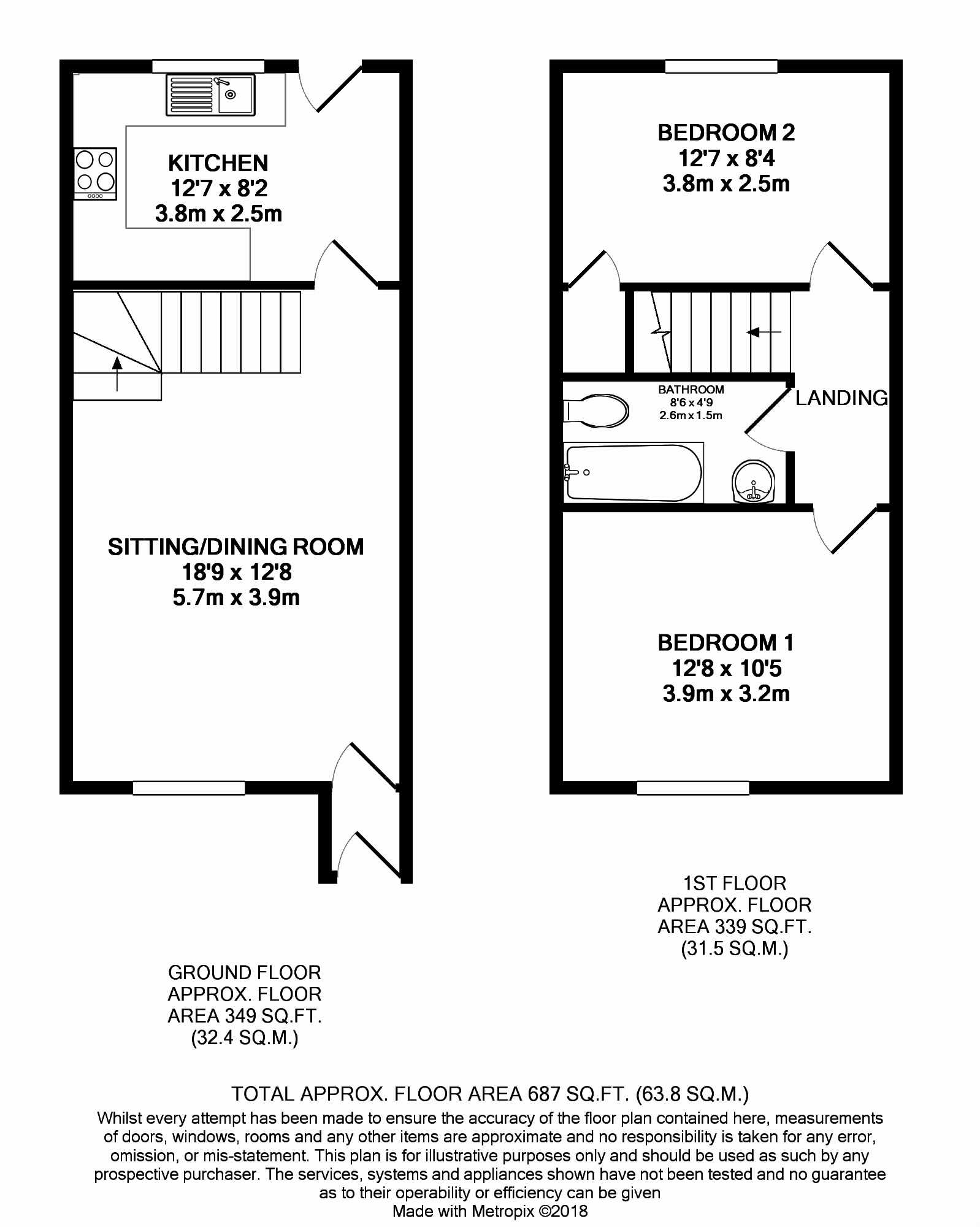 2 Bedrooms Terraced house to rent in Appledown Close, Alresford SO24