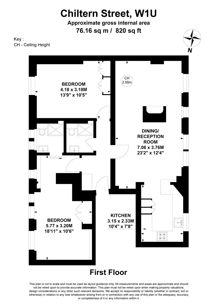 Flat 122, Wendover Court,, Chiltern Street, London floorplan