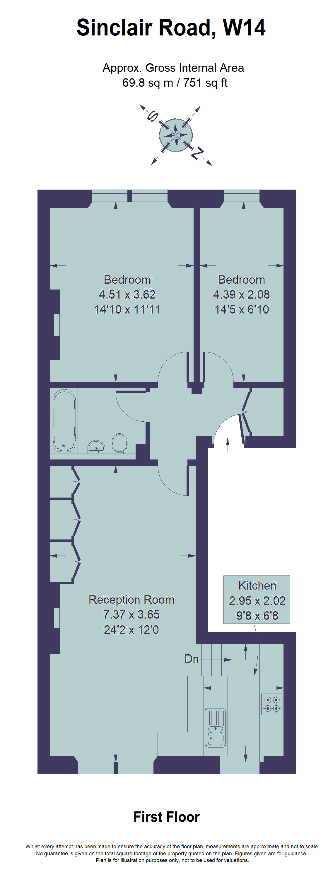 2 Bedrooms Flat to rent in Sinclair Road, London W14