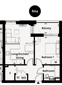 Flat 65, Axion House floorplan