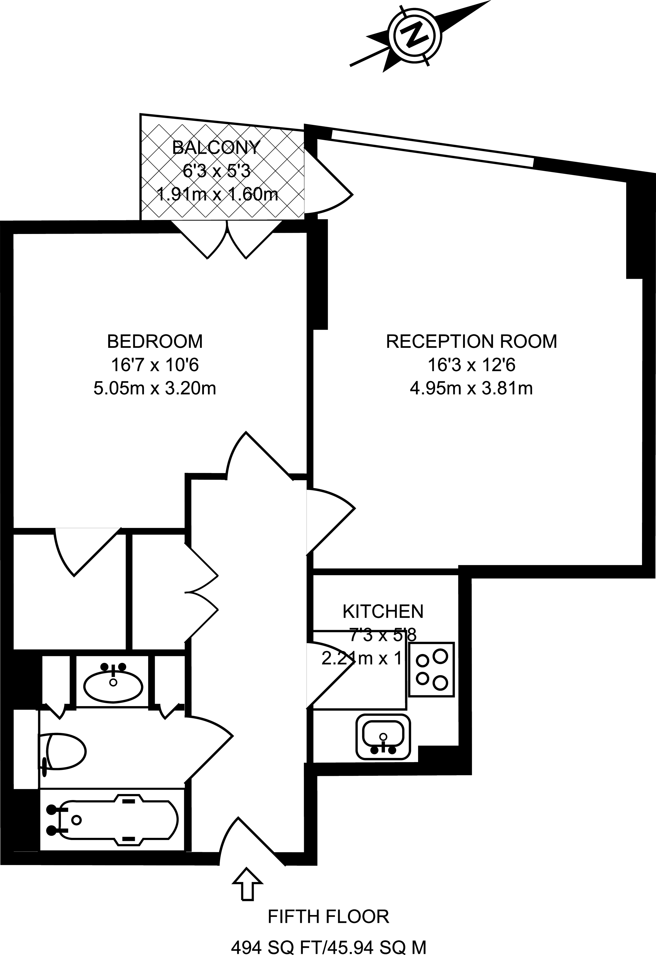 1 Bedrooms Flat to rent in Canary Wharf, Canary Wharf E14