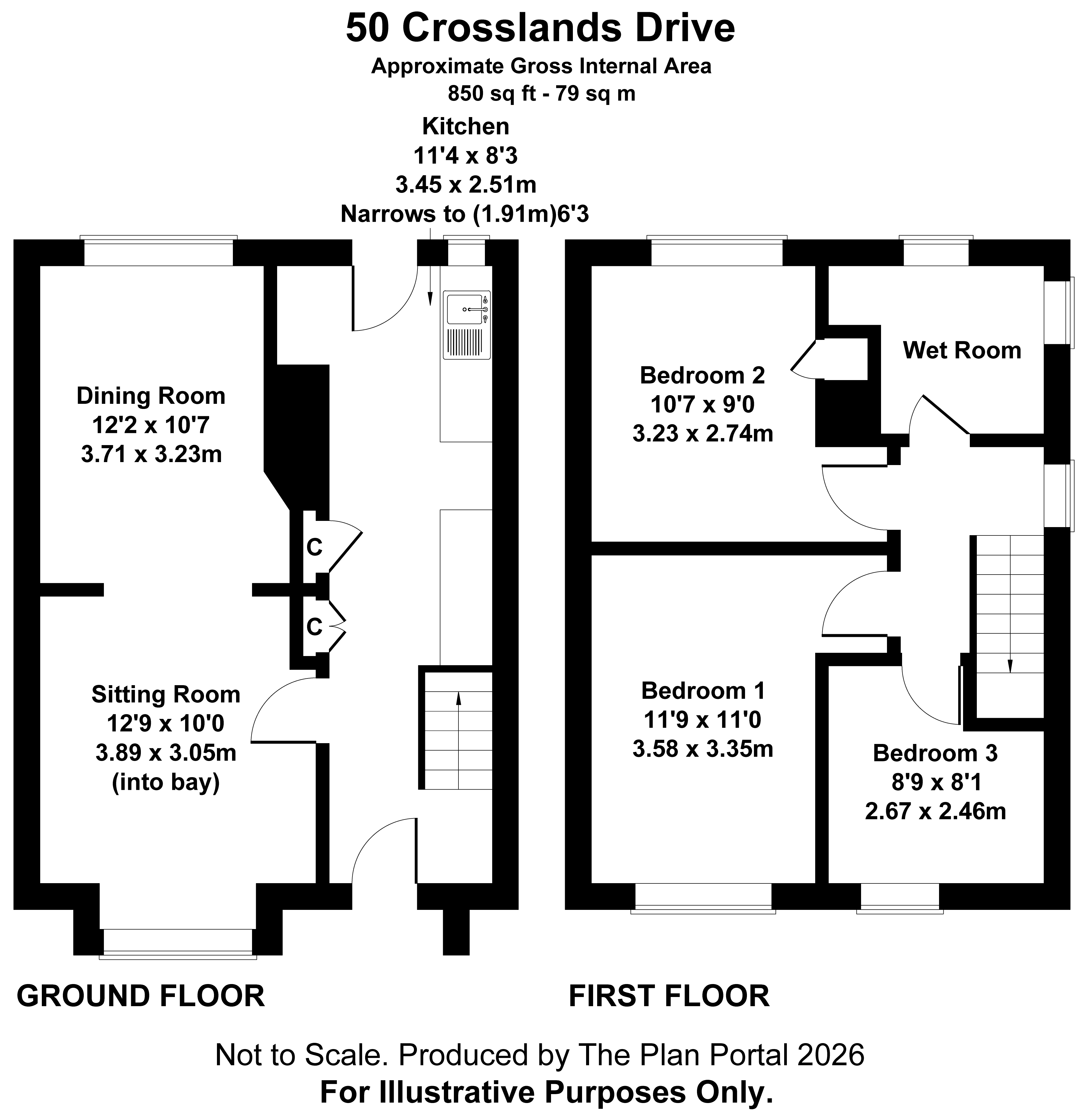 50, Crosslands Drive, Abingdon floorplan