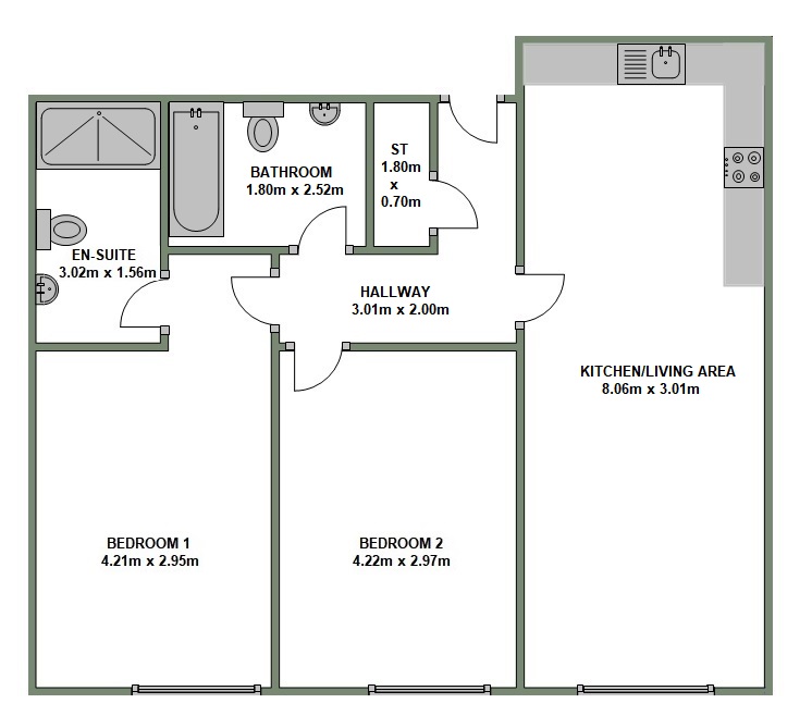 Apartment 71, Park Works, 262, Bradford Street, West Midlands floorplan