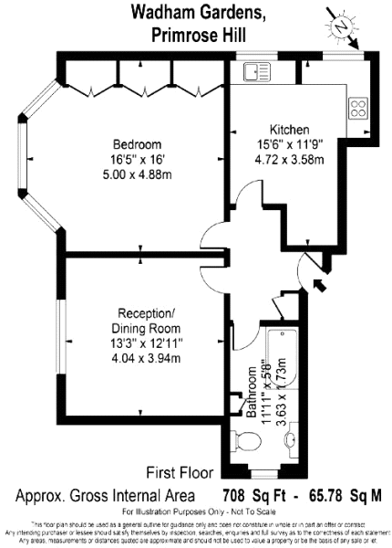 1 Bedrooms Flat to rent in Wadham Gardens, Primrose Hill, London NW3