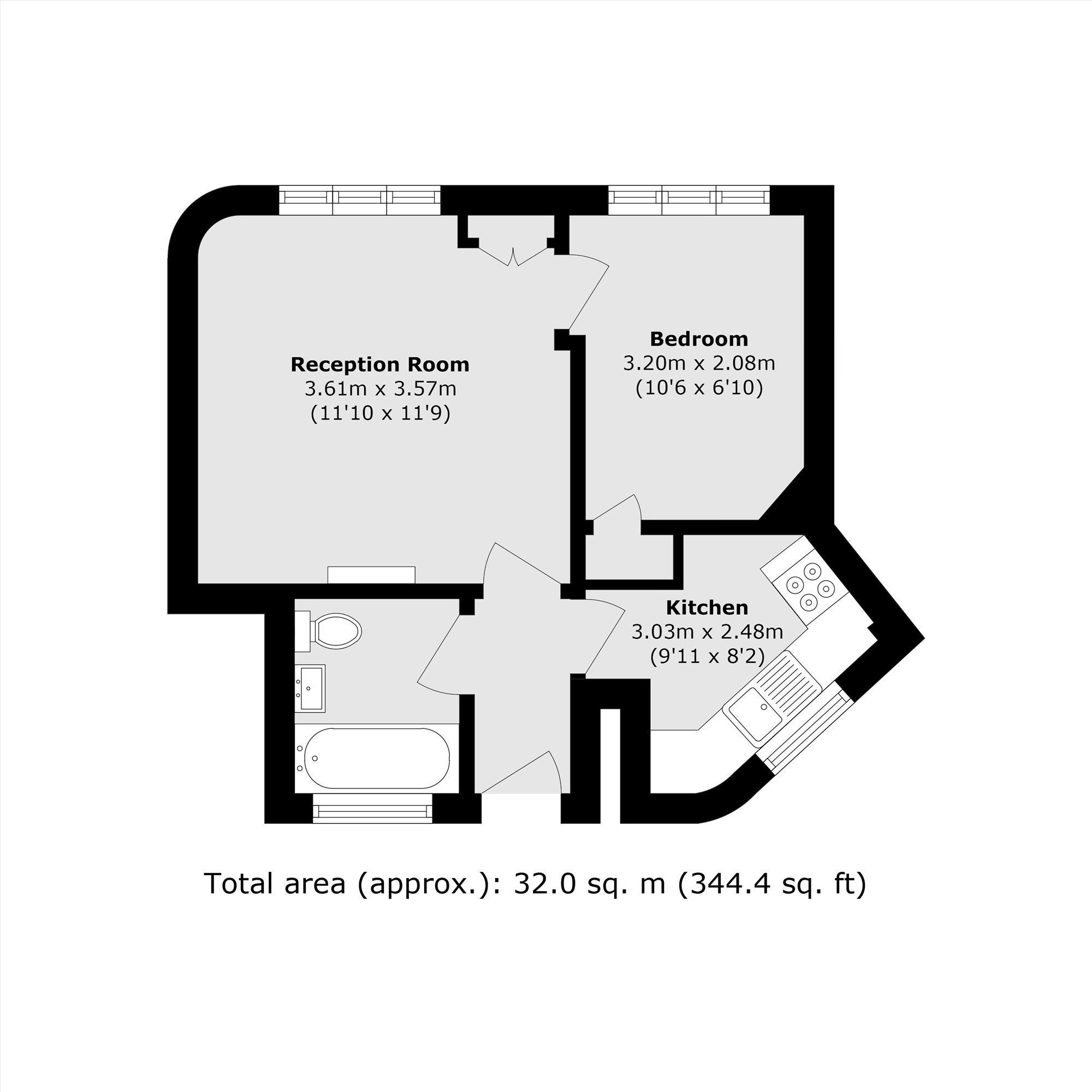 Flat 159, Kings Court, Hamlet Gardens, London floorplan