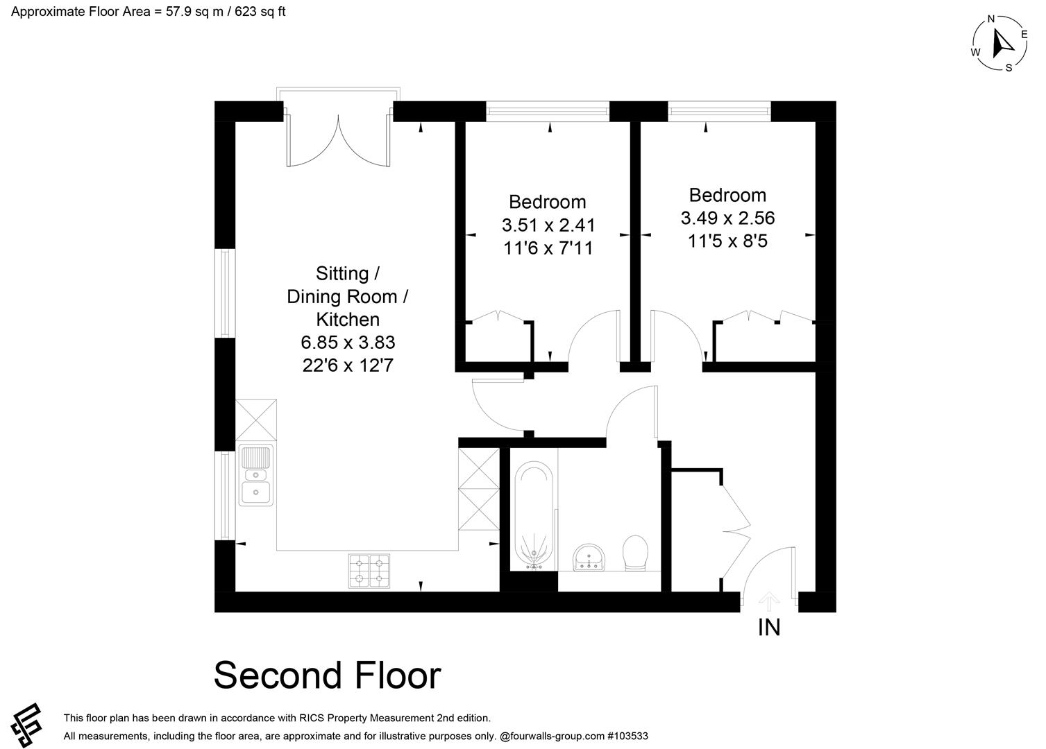 Flat 18, Chambord House, Queenswood Crescent, Egham floorplan