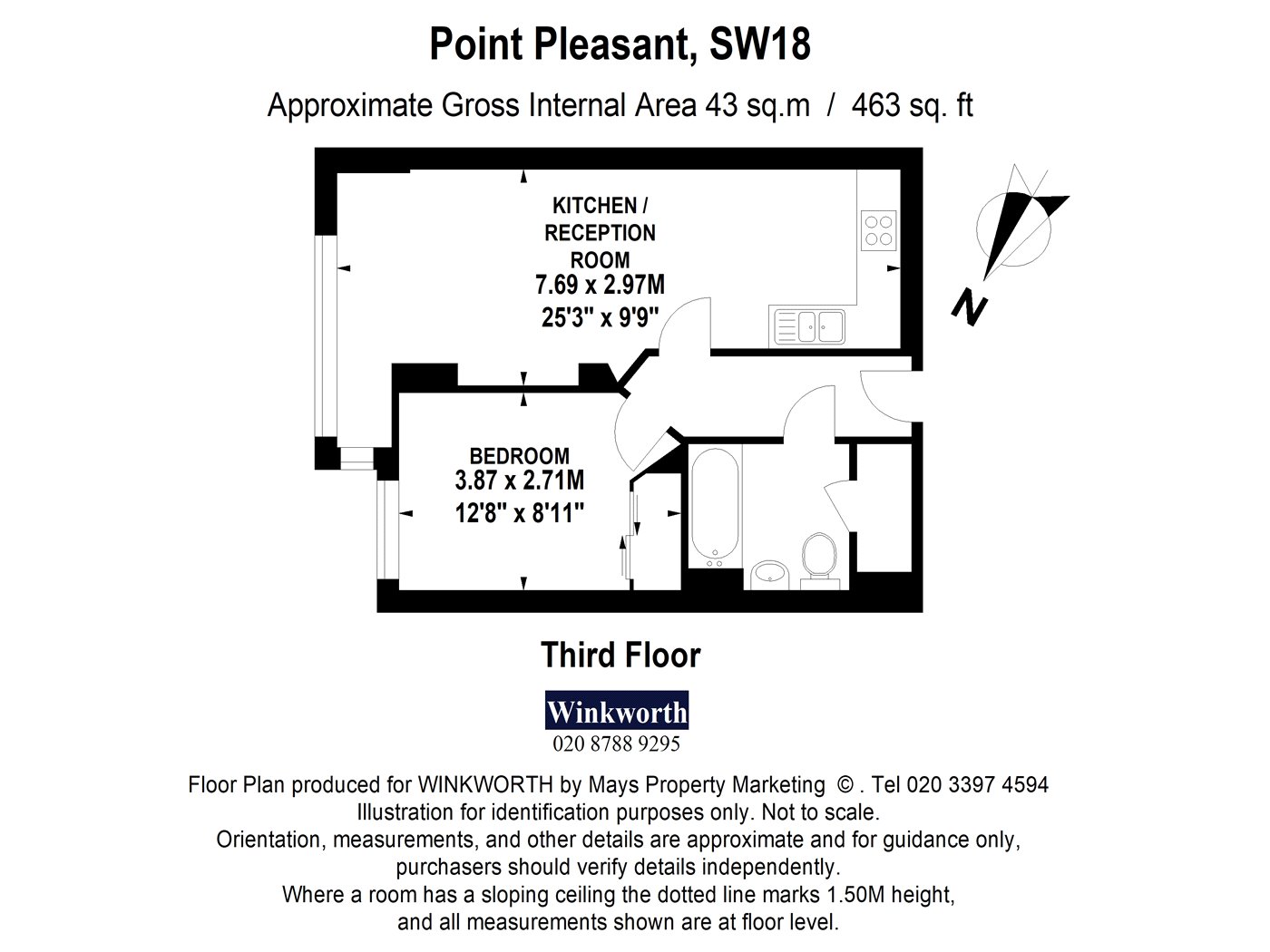 Flat 53, 11, Point Pleasant, London floorplan