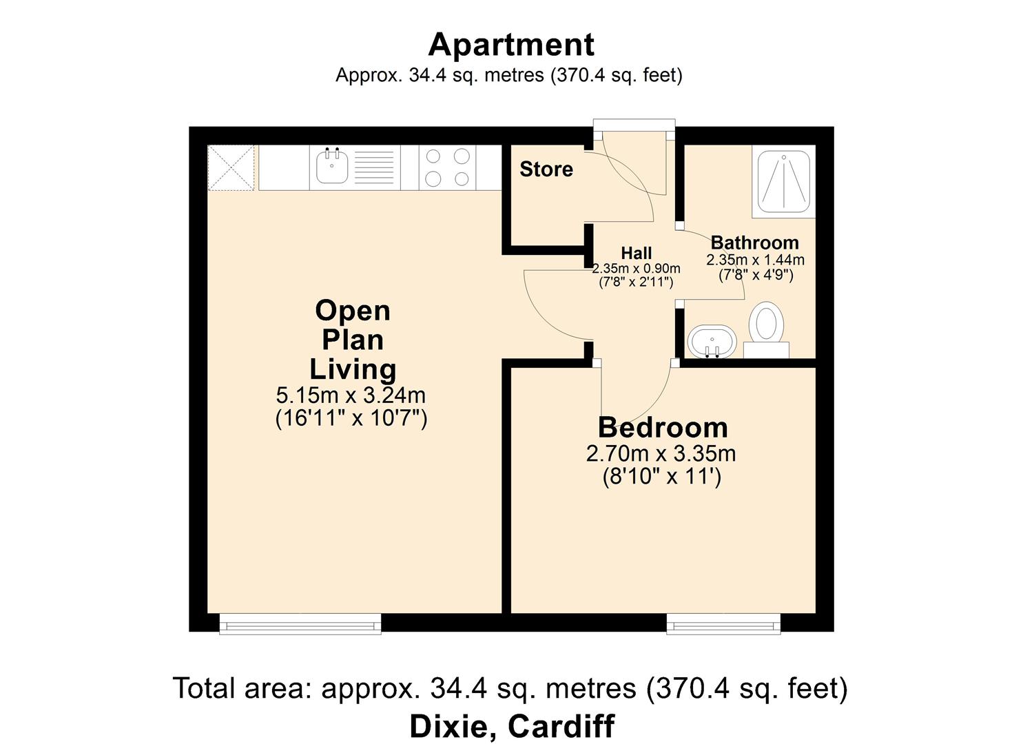 21, Dixie Flats, Cardiff Bay floorplan
