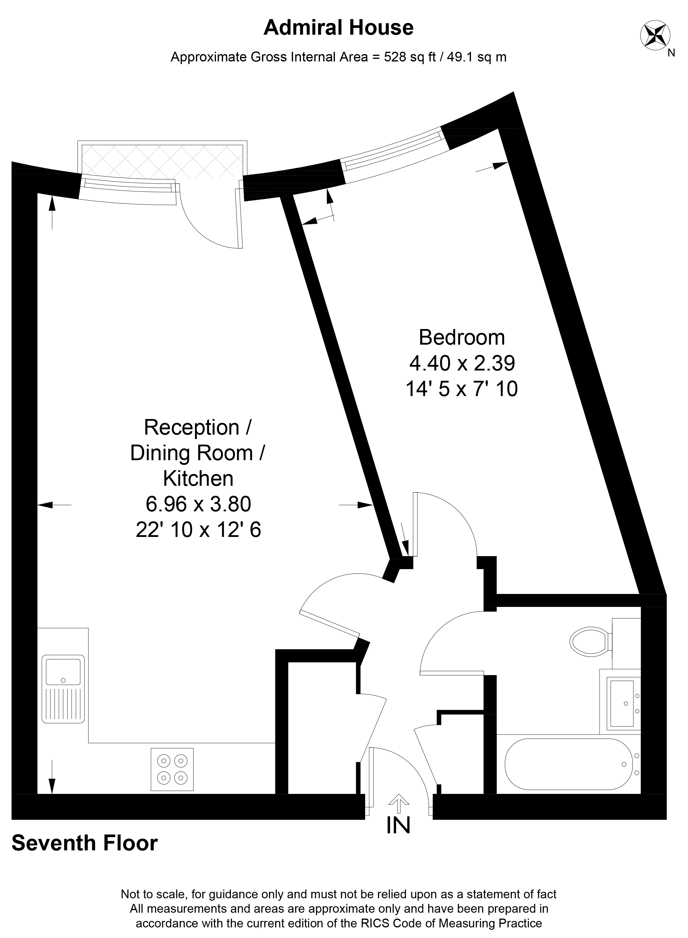 1120, Admiral House, Vauxhall floorplan