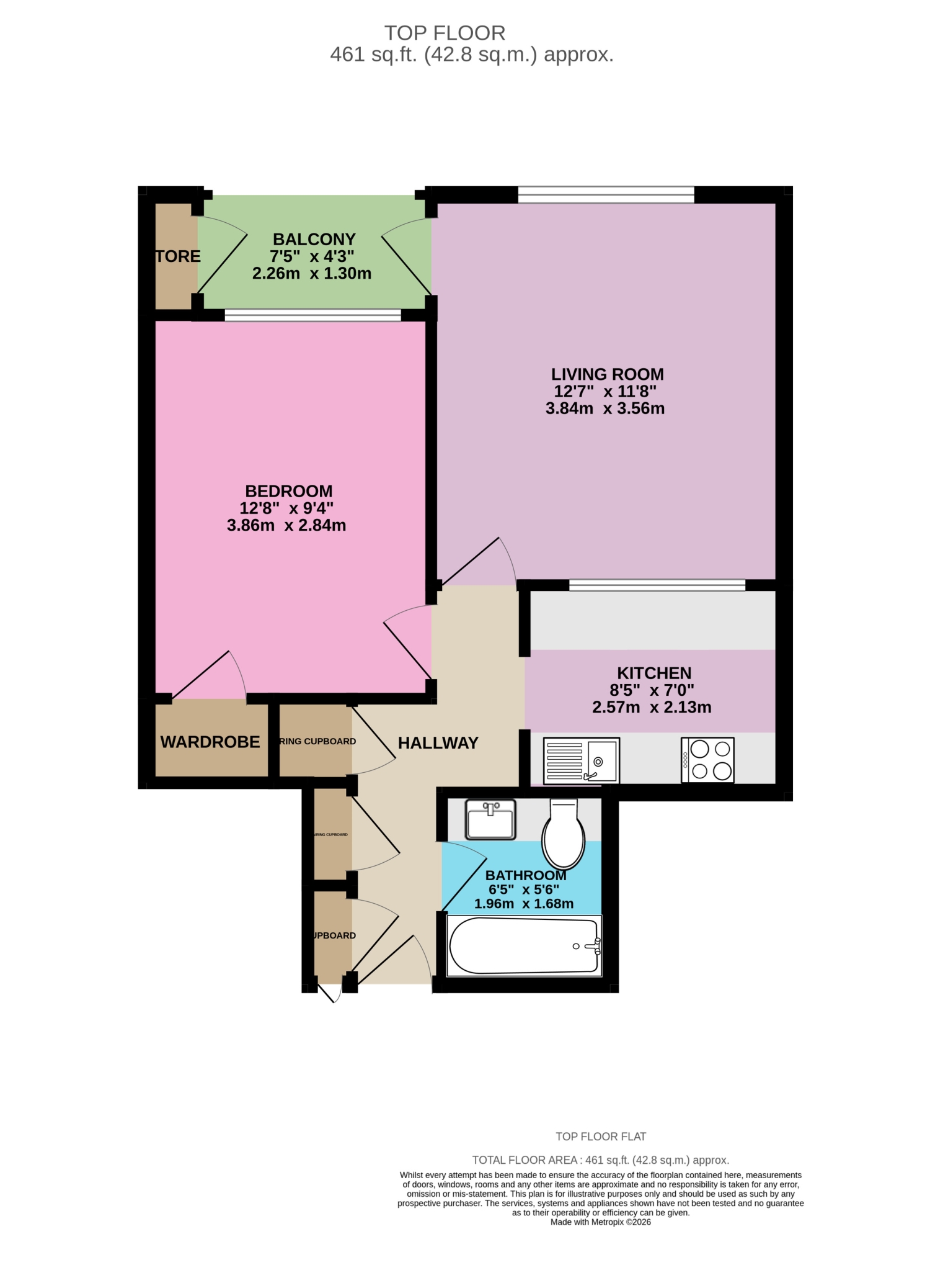 Flat 8, Ardenny Court, 24 Douglas Avenue, Exmouth floorplan