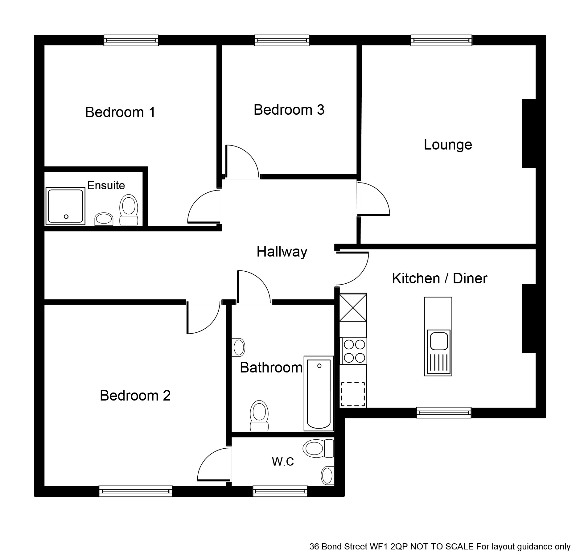 3 Bedrooms Flat to rent in Bond Street, Wakefield WF1