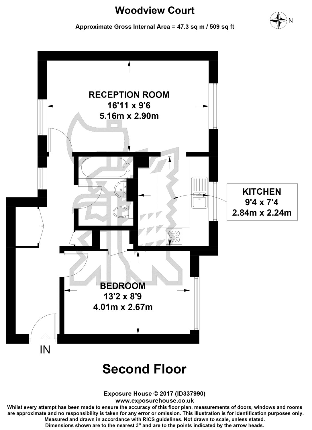 1 Bedrooms Flat to rent in Woodview Court, Queens Road, Weybridge, Surrey KT13