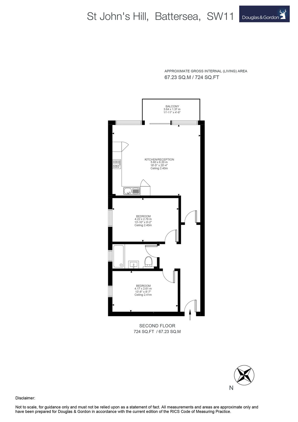 2 Bedrooms Flat to rent in St. John's Hill, London SW11