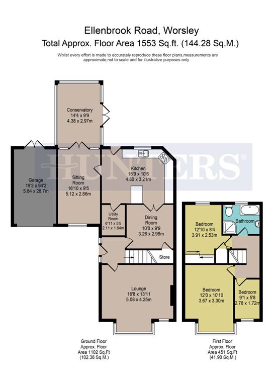 3 Bedrooms Semi-detached house for sale in Ellenbrook Road, Worsley, Manchester M28