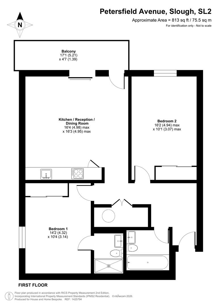 Flat 49 Steel House, The Metalworks, Petersfield Avenue, Slough floorplan