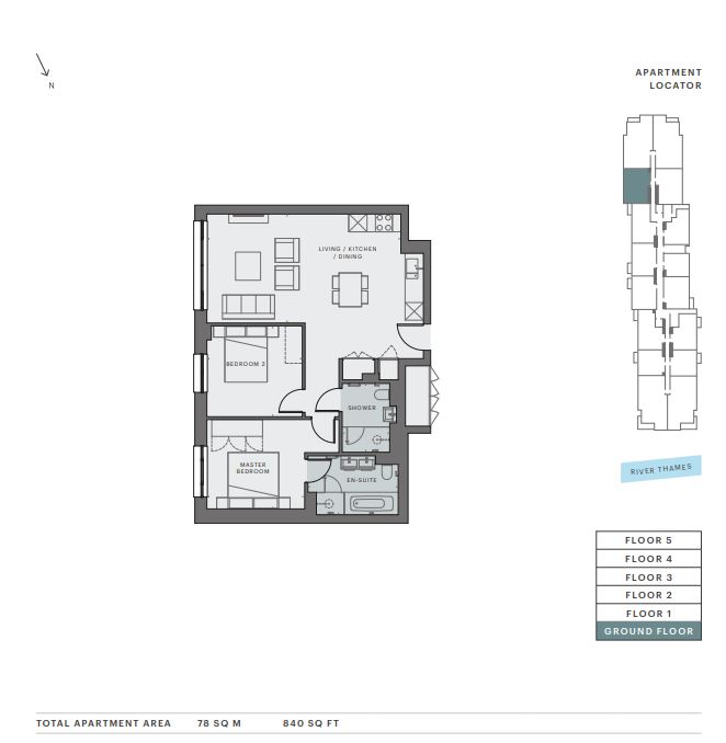 12* Camera House,, Pinewood Gardens, Teddington floorplan