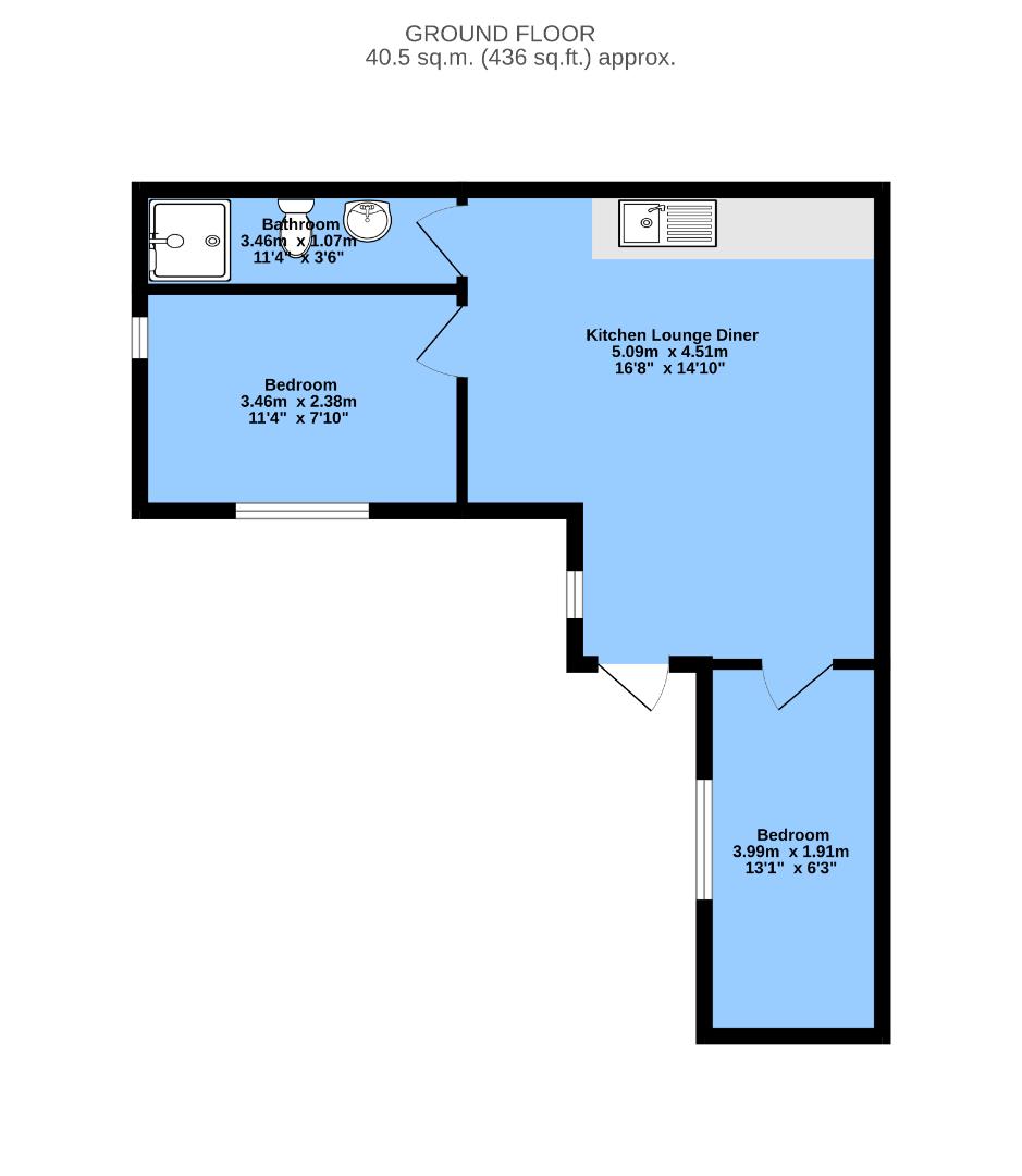Flat B, Devonshire House, 17 Occupation Road, Chesterfield floorplan