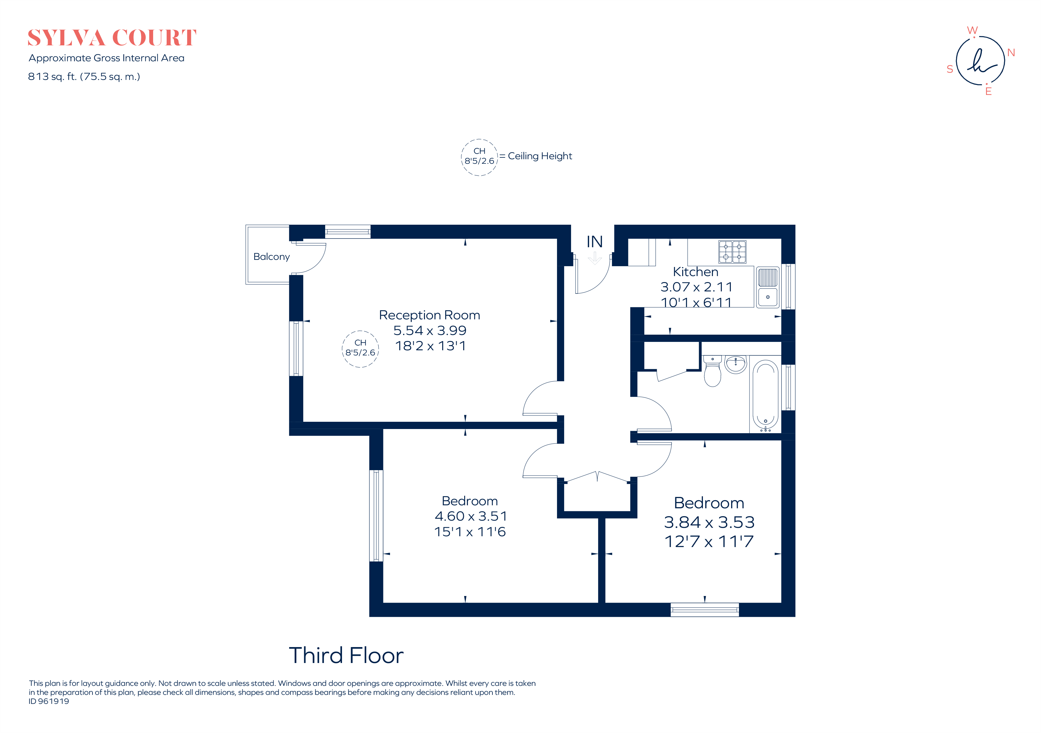 Flat 11, Sylva Court, 79, Putney Hill, London floorplan