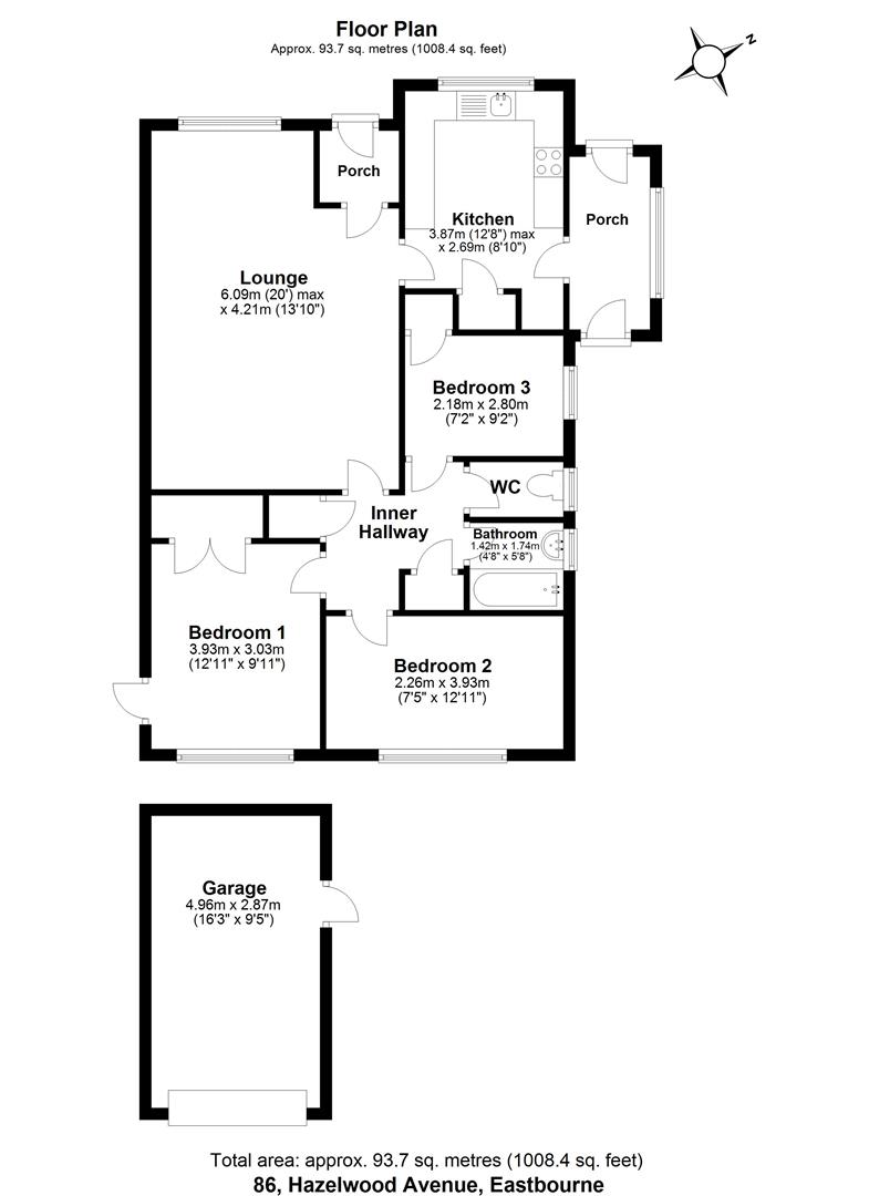 Hazelwood Avenue, Eastbourne BN22, 3 bedroom semidetached bungalow for
