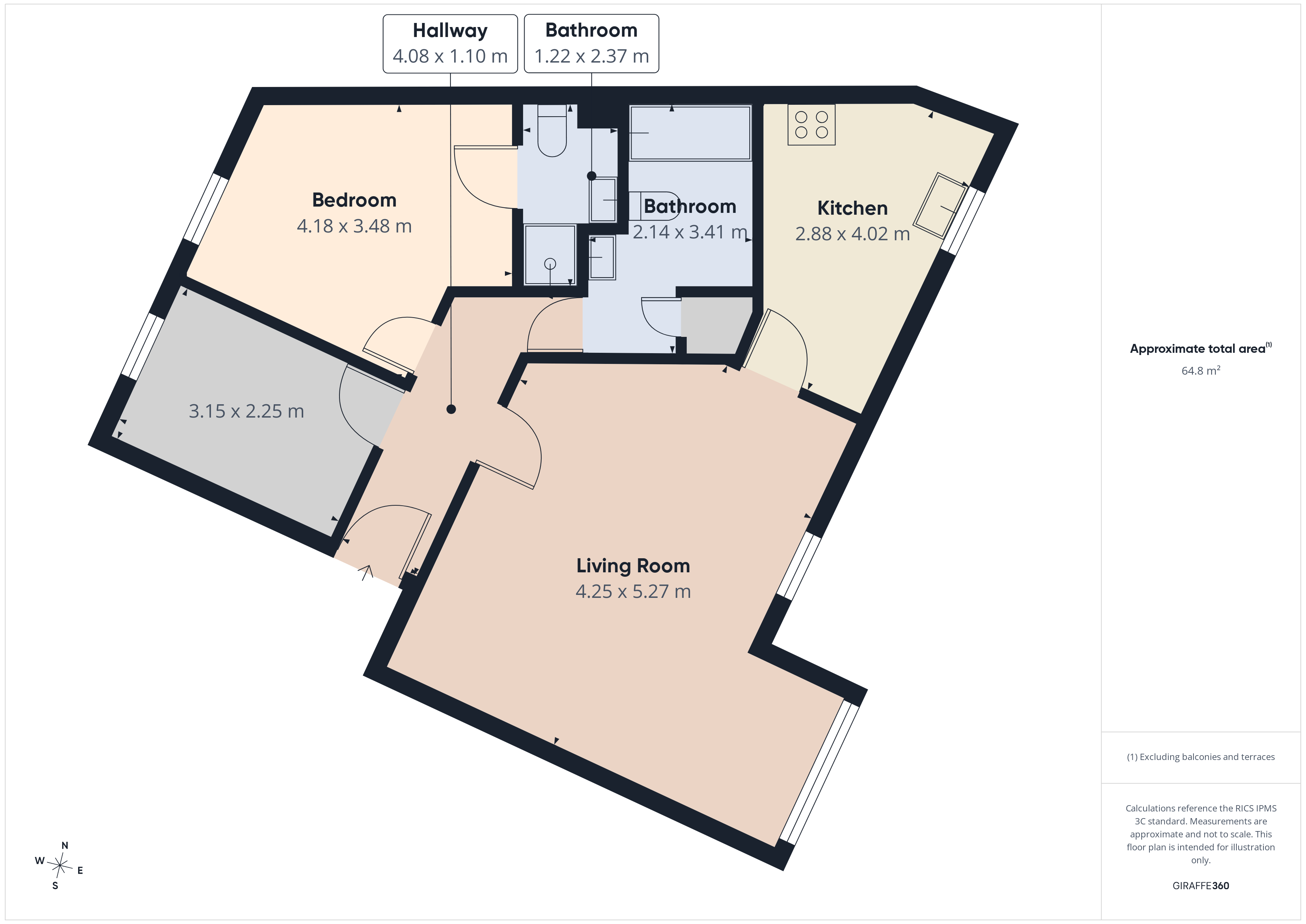 Flat 54, Nyall Court,, Kidman Close, Romford floorplan