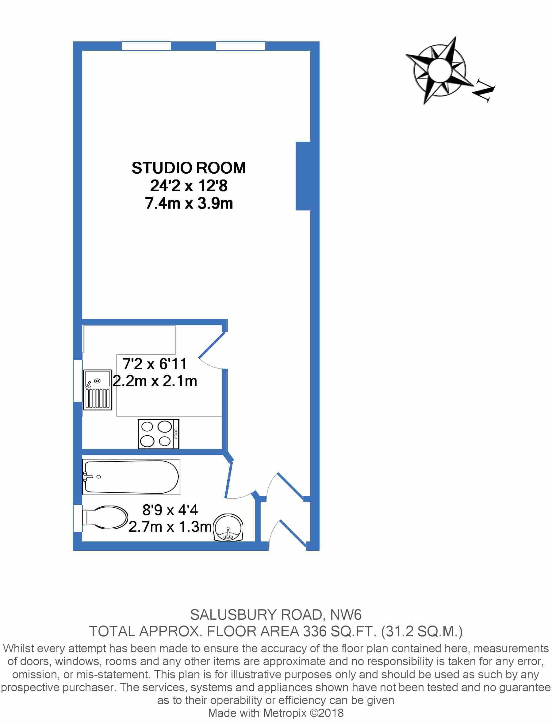 0 Bedrooms Studio to rent in Salusbury Road, Queens Park NW6