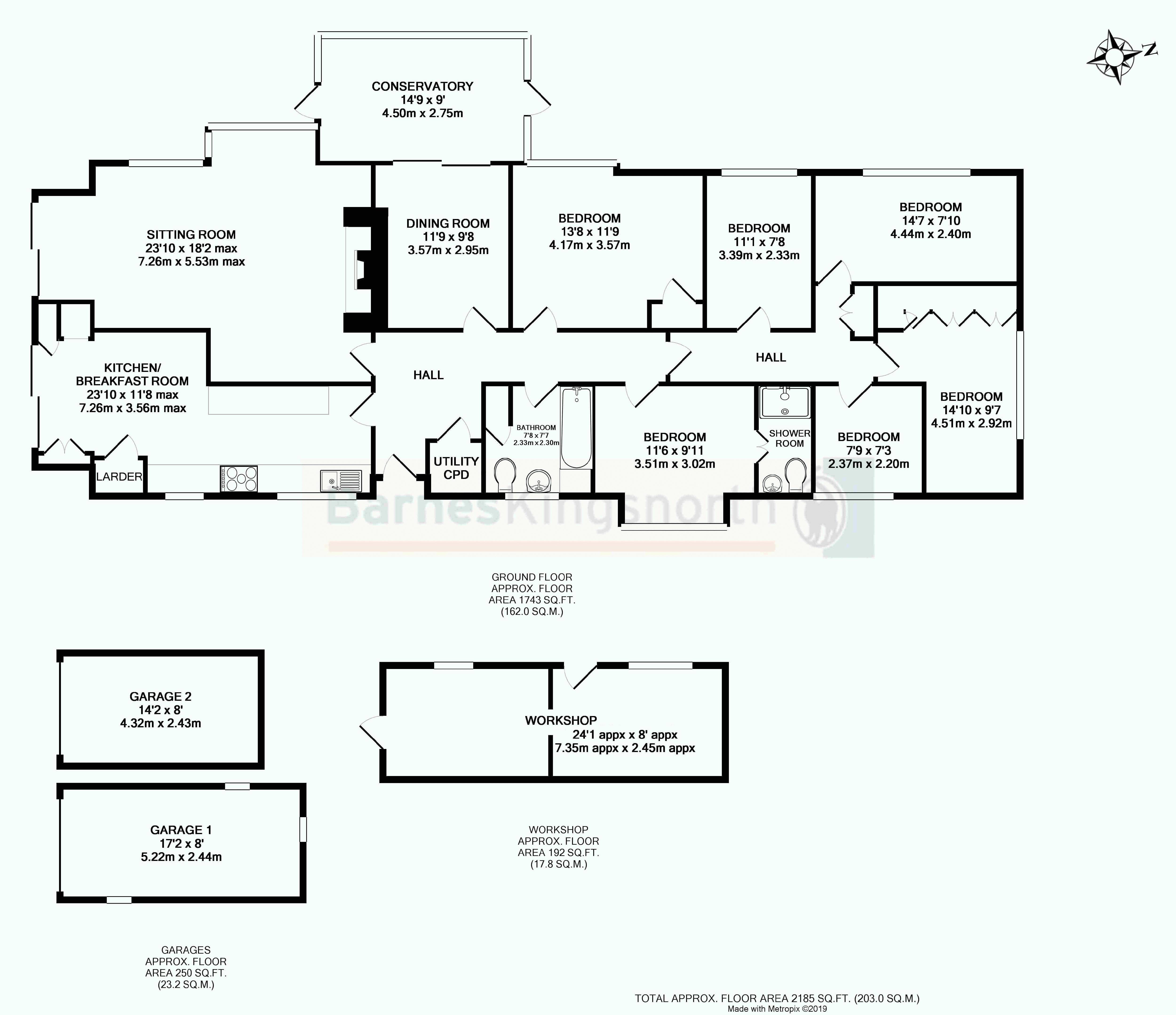 6 Bedrooms Detached bungalow for sale in Romford Road, Pembury, Tunbridge Wells TN2