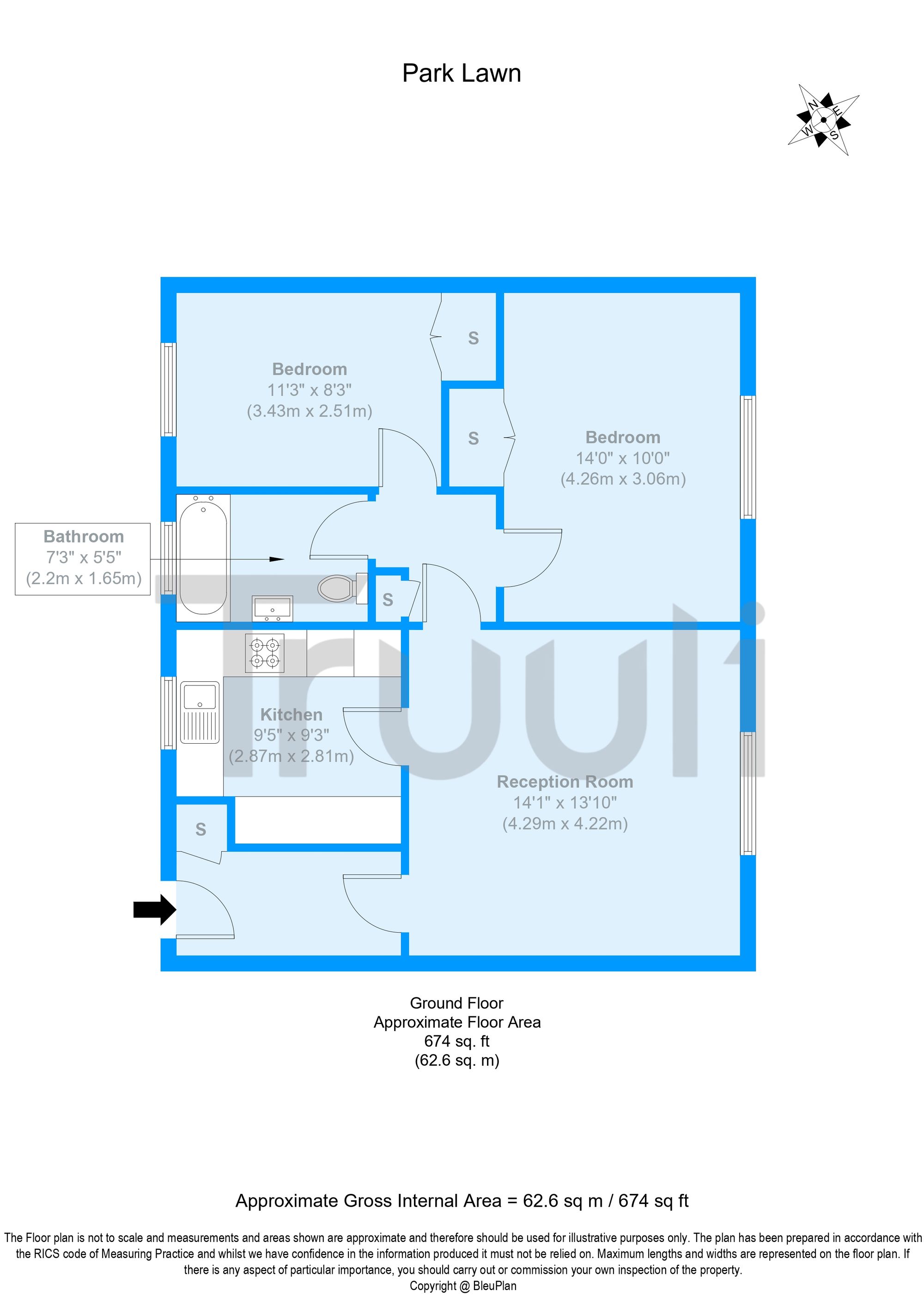 Flat 10, Park Lawn Parchmore Road, Thornton Heath floorplan