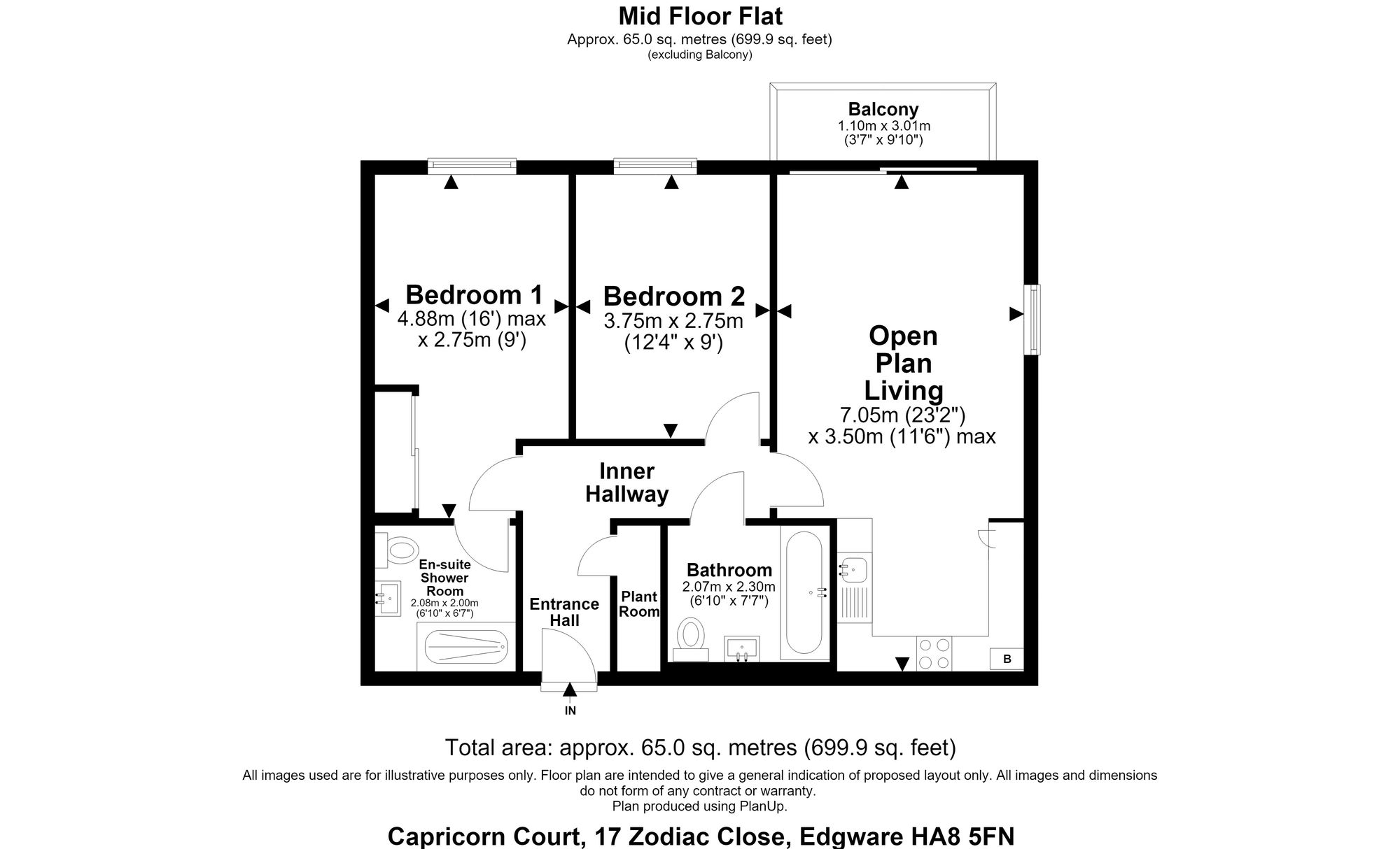 Flat 14, Capricorn Court, Edgware floorplan