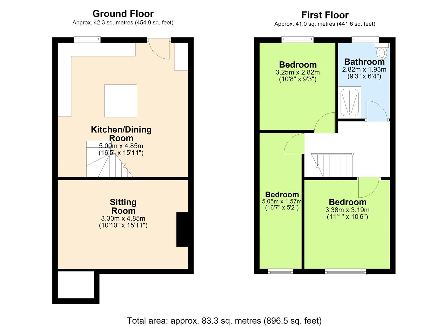 107, Moss Lane, Wigan floorplan