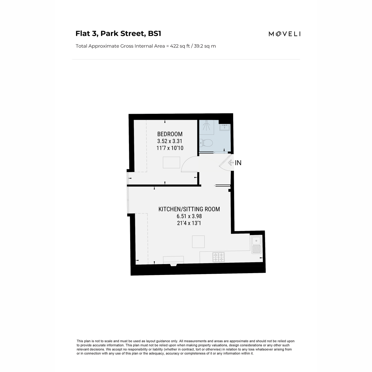 Flat Flat 3, 80a, Park Street, Bristol floorplan