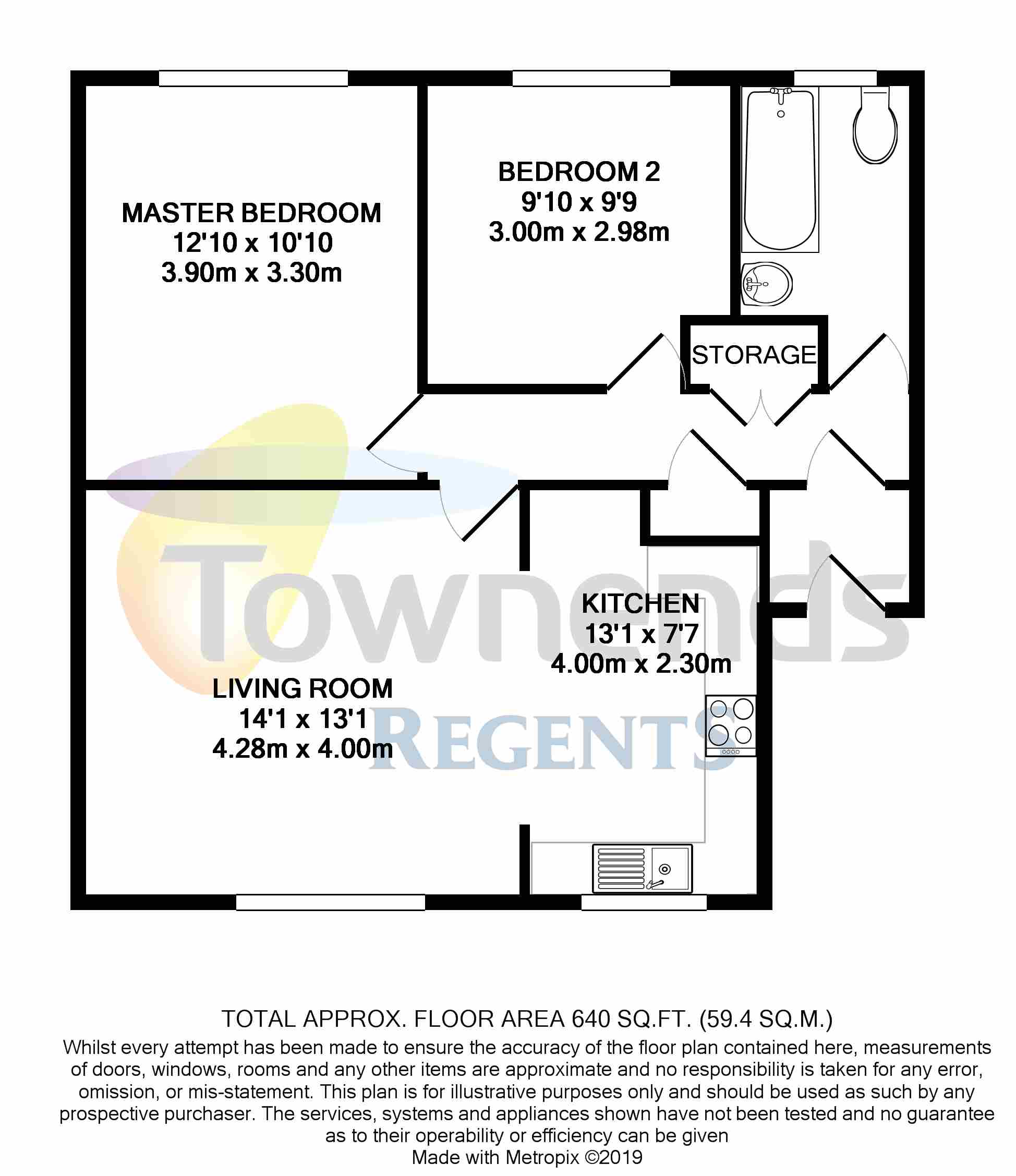 2 Bedrooms Flat for sale in Amanda Court, Edward Way, Ashford, Surrey TW15