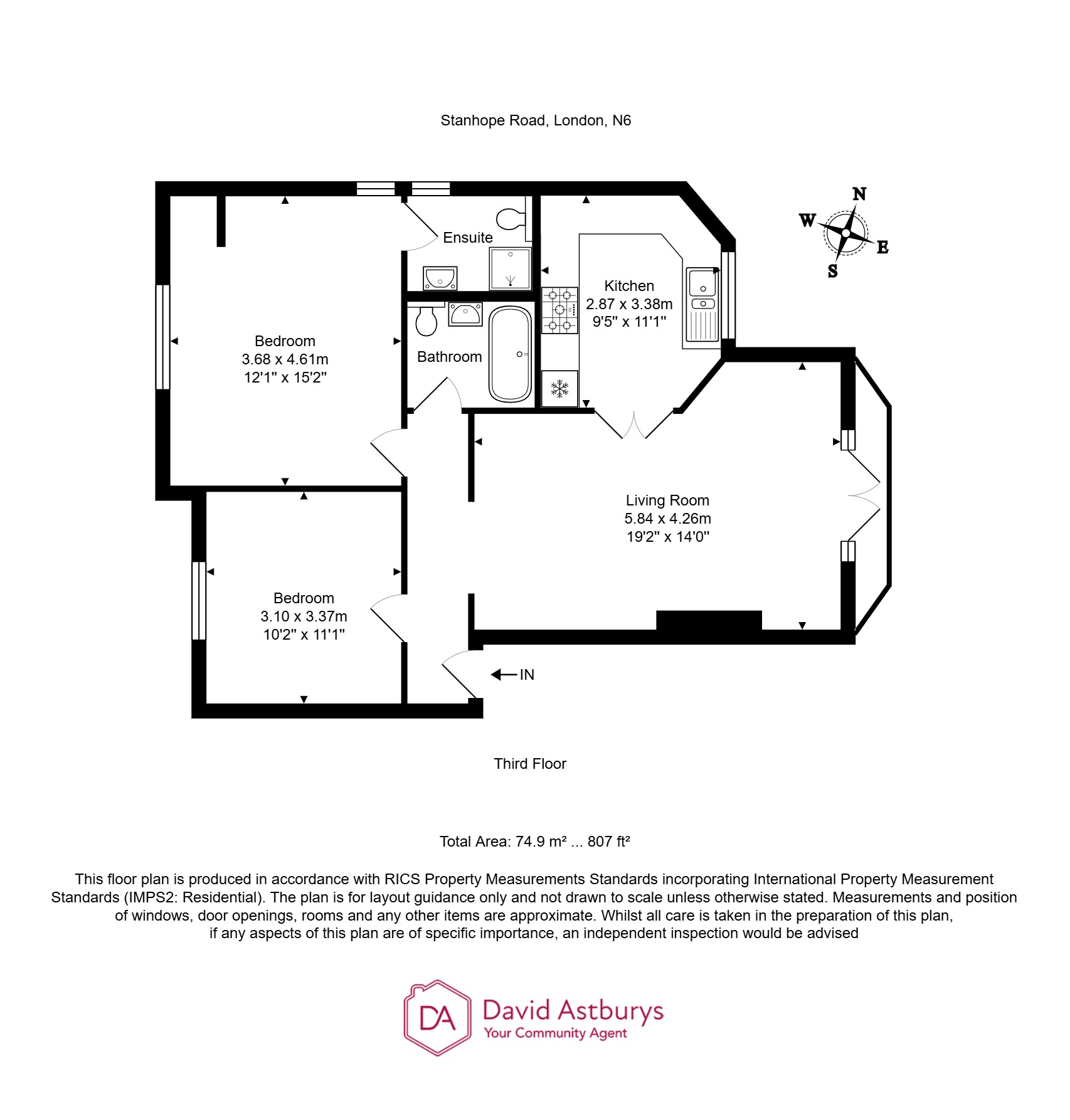 9 Stanhope Court, 42, Stanhope Road, Crouch End floorplan