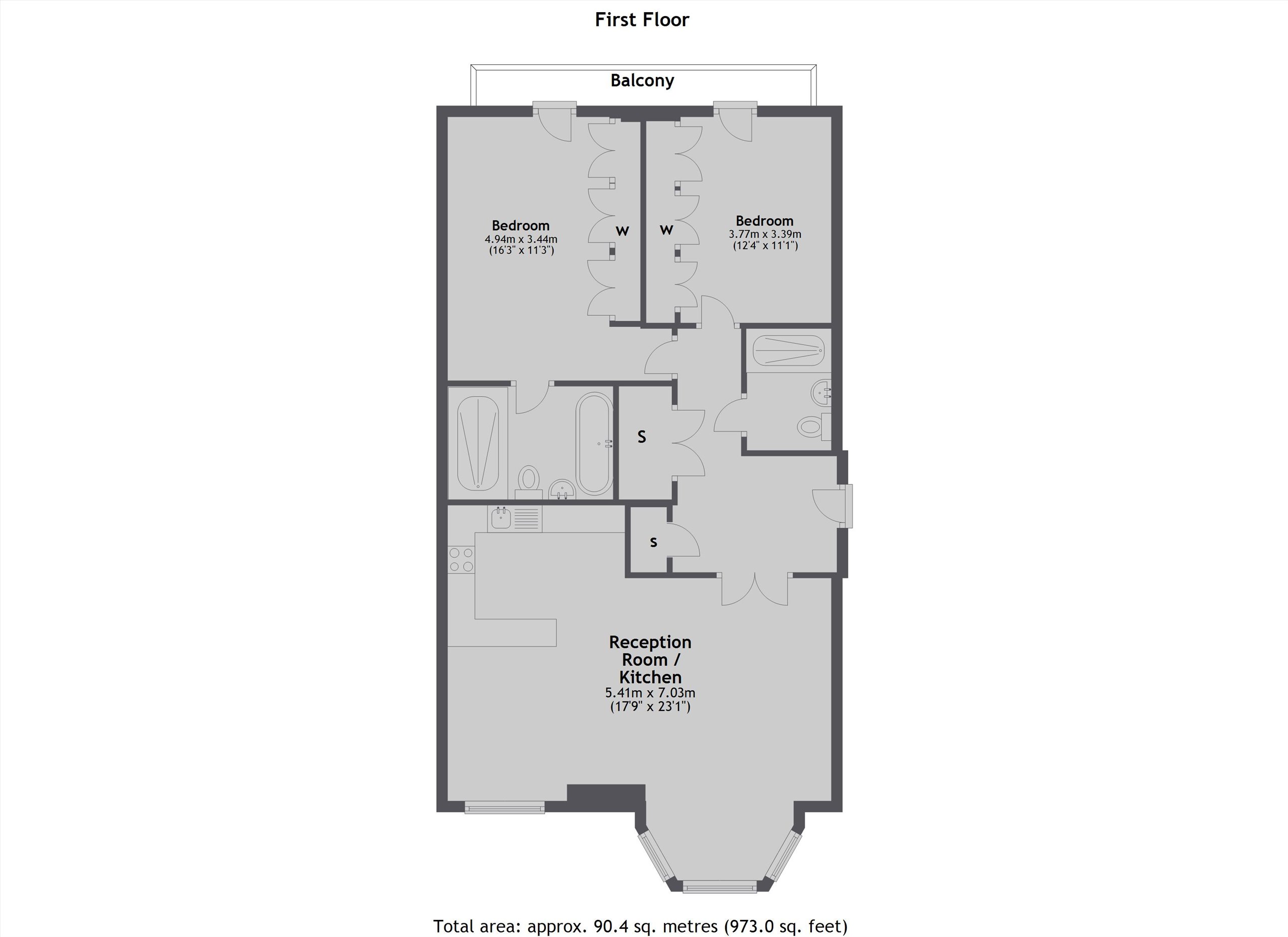 Flat 14 Chapman House, 8D, Kidderpore Avenue, London floorplan