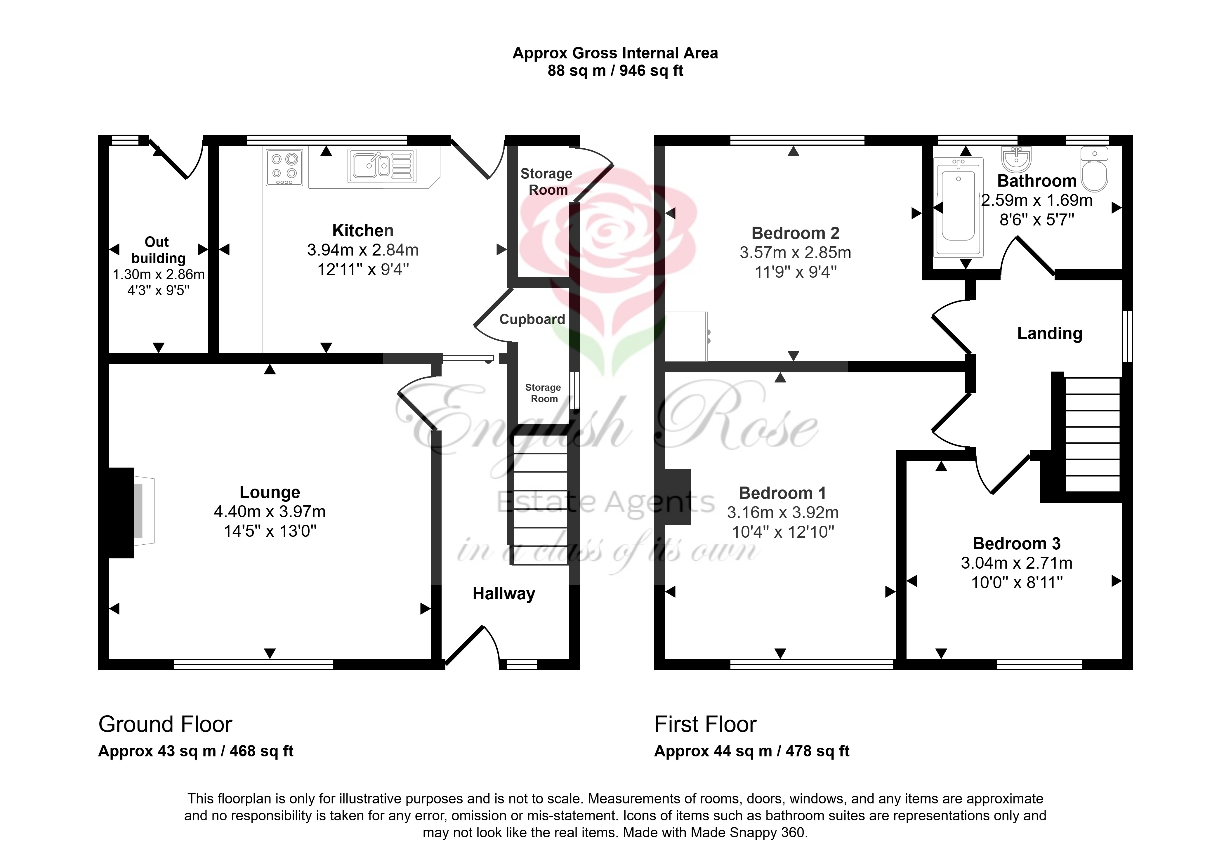 71, Manor Crescent, Kirkby In Ashfield floorplan