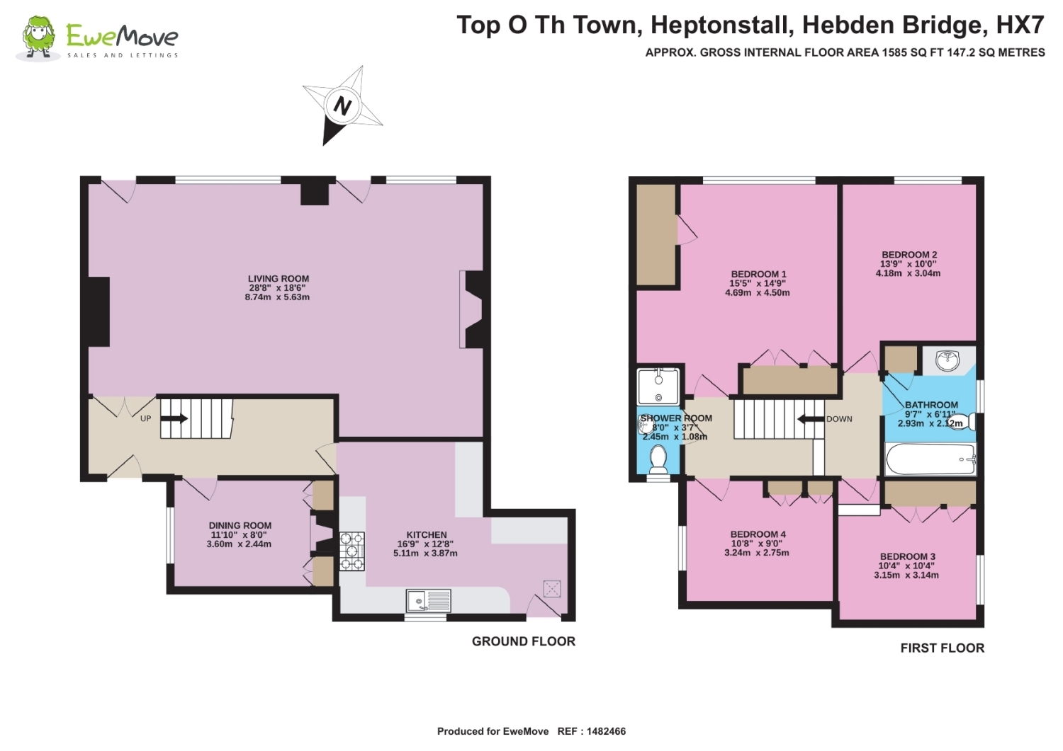 3-5, Top O Th Town Heptonstall, Hebden Bridge floorplan