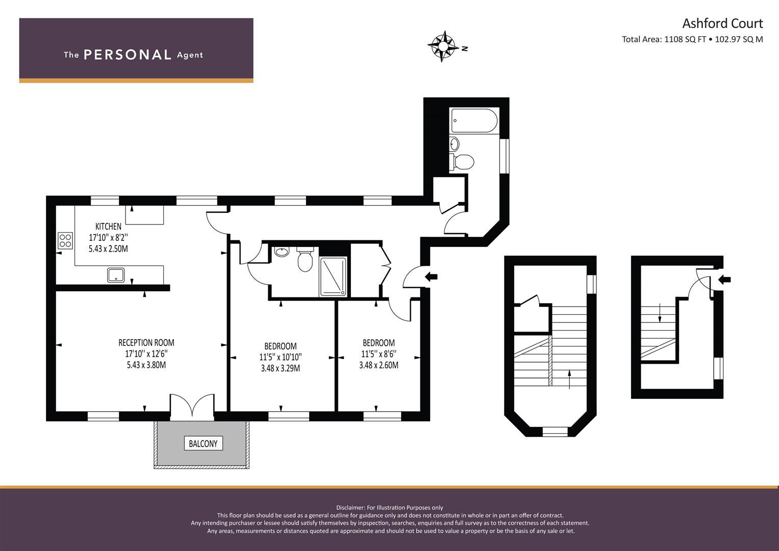 32 Ashford Court, Glanville Way, Epsom floorplan
